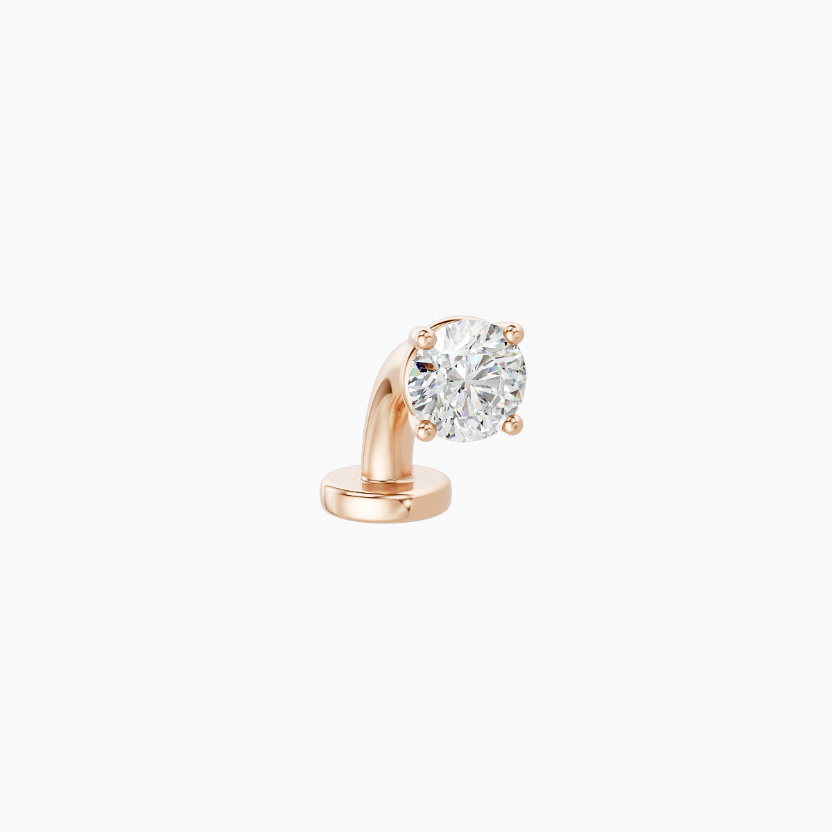 Nut | 18k Rose Gold 3.4 mm 6 mm Round Diamond Floating Navel Piercing