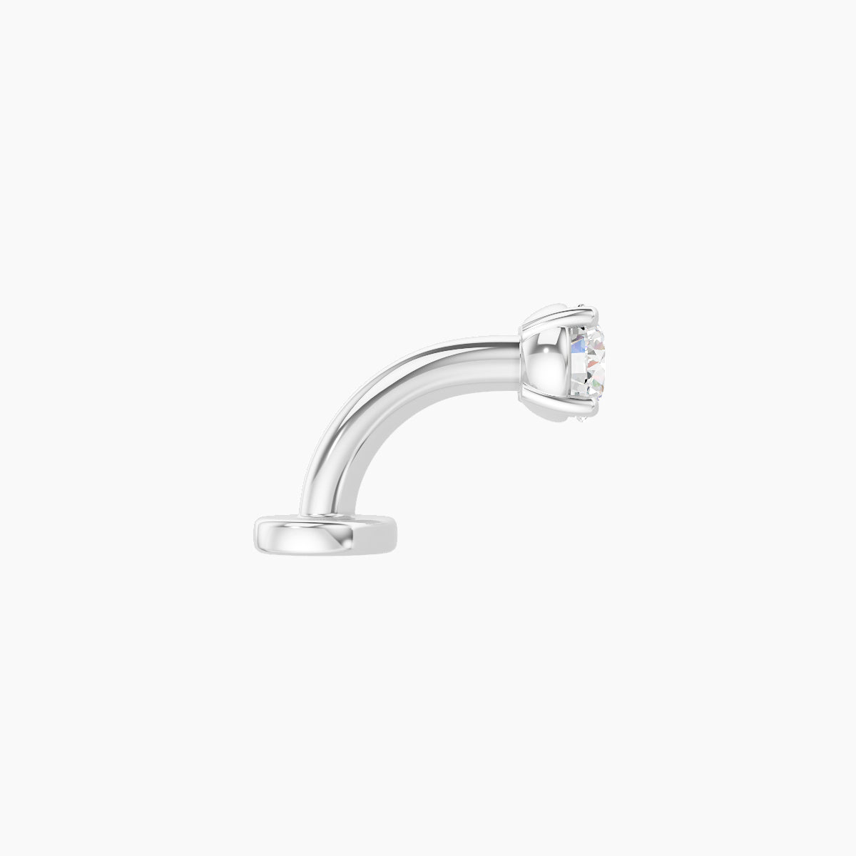 Nut | 18k White Gold 3.4 mm 6 mm Round Diamond Floating Navel Piercing