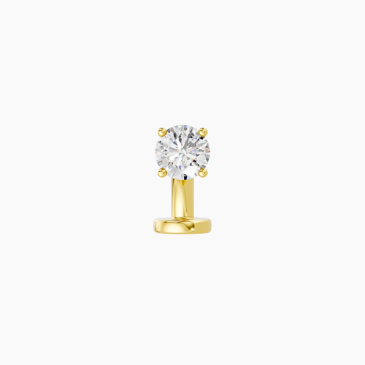 Nut | 18k Yellow Gold 3.4 mm 6 mm Round Diamond Floating Navel Piercing