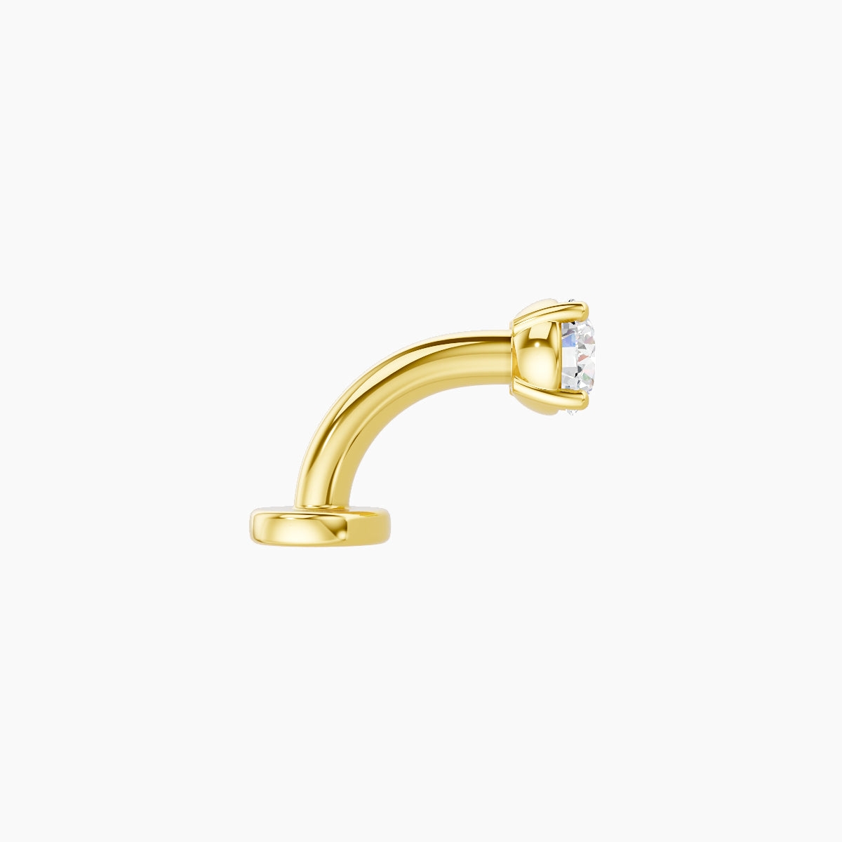 Nut | 18k Yellow Gold 3.4 mm 6 mm Round Diamond Floating Navel Piercing
