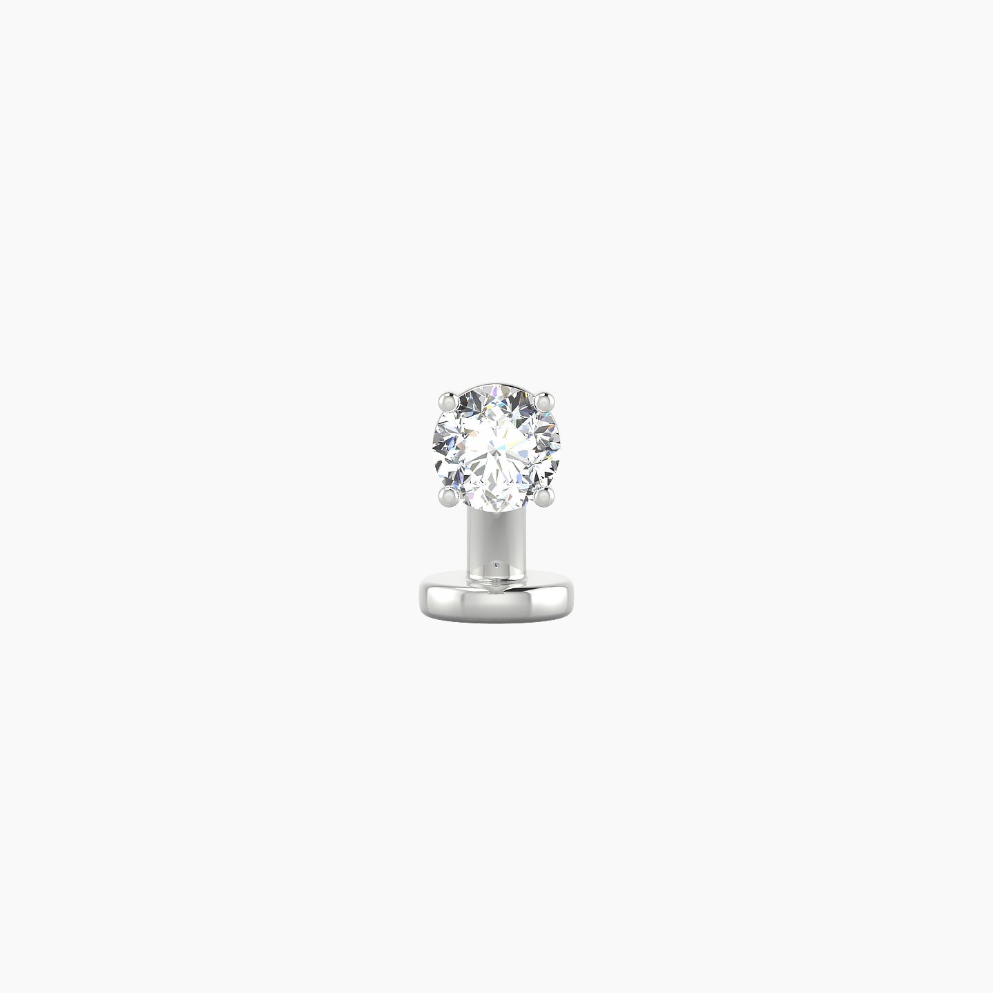 Nut | 18k White Gold 3.4 mm 6 mm Round Diamond Floating Navel Piercing