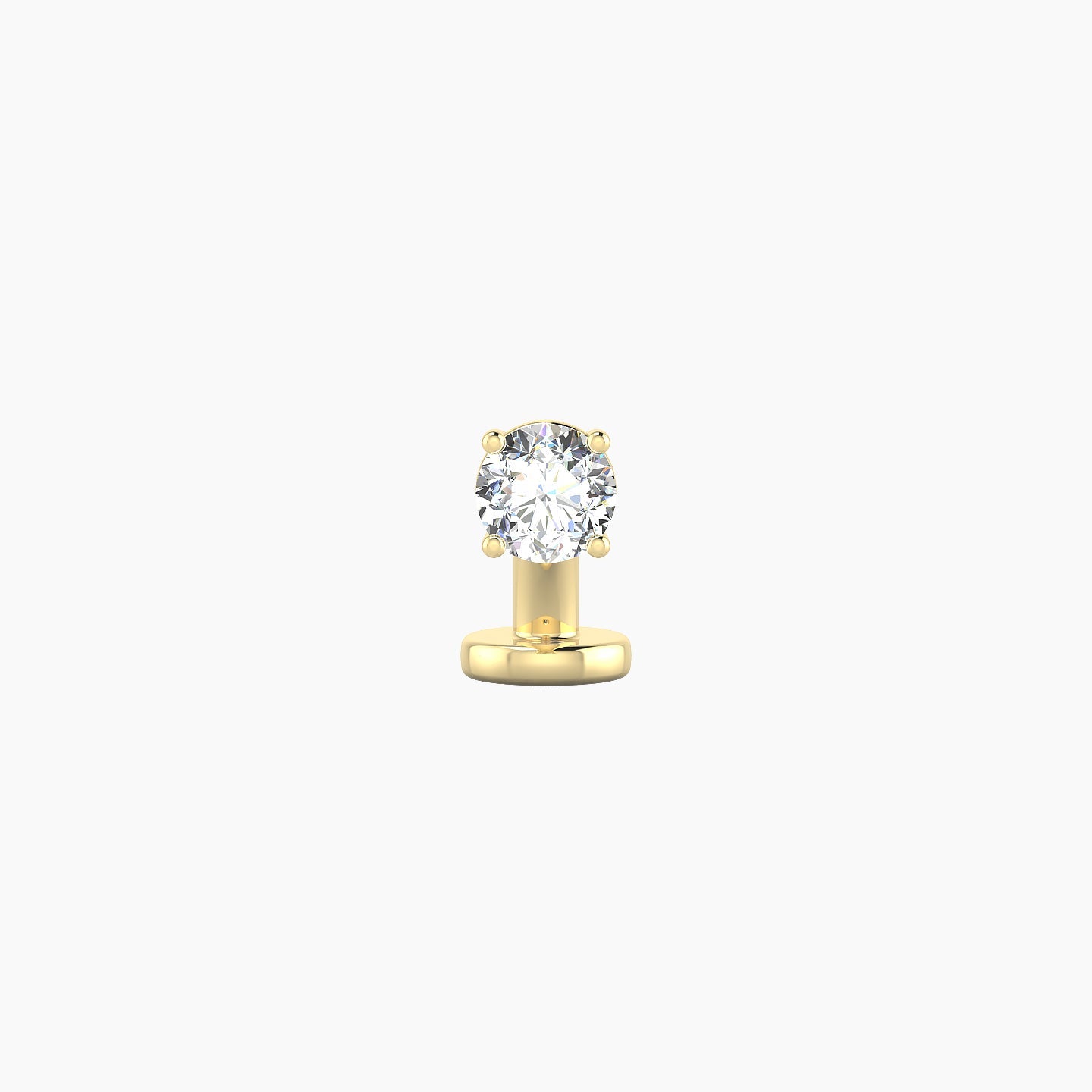 Nut | 18k Yellow Gold 3.4 mm 6 mm Round Diamond Floating Navel Piercing