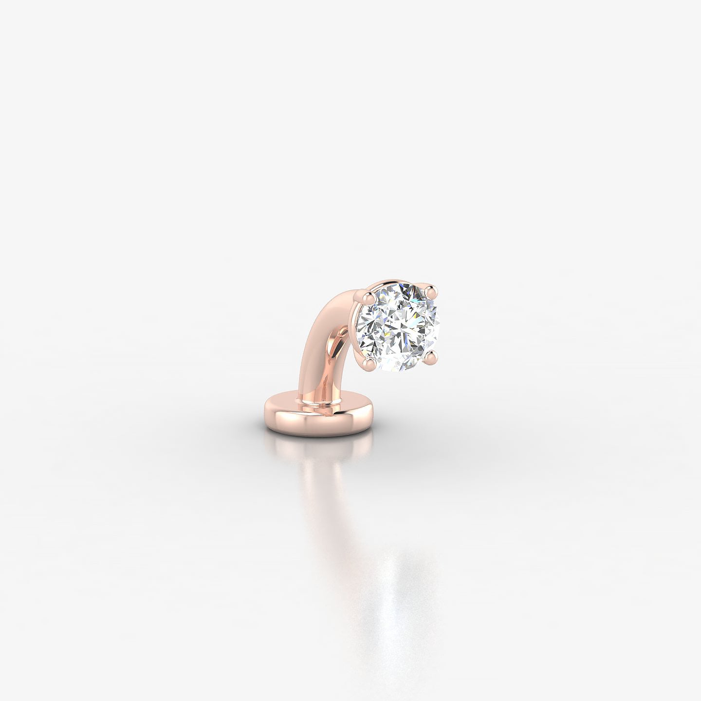 Nut | 18k Rose Gold 3.4 mm 6 mm Round Diamond Floating Navel Piercing