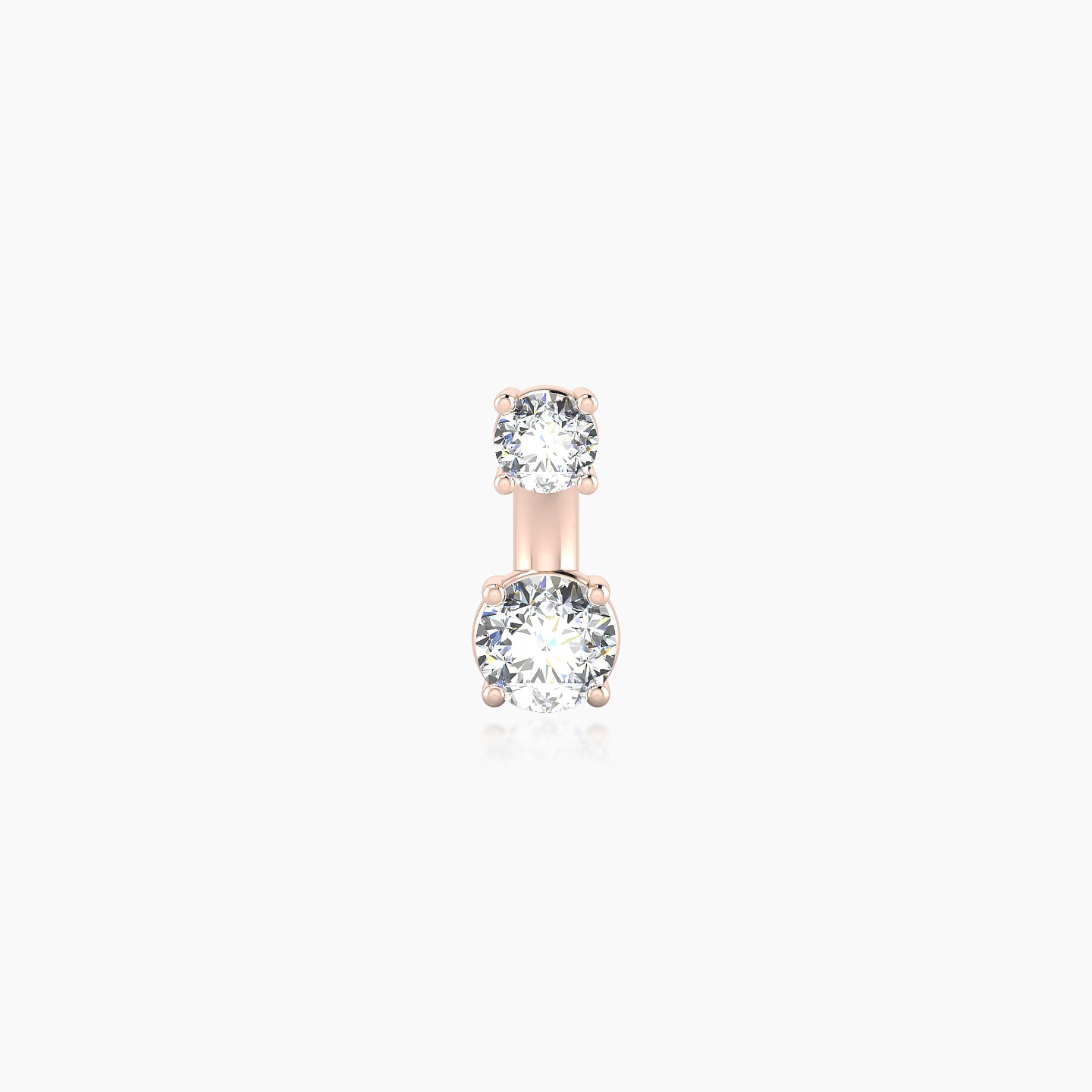 Nut | 18k Rose Gold 6 mm 3.5 mm Round Diamond Navel Piercing