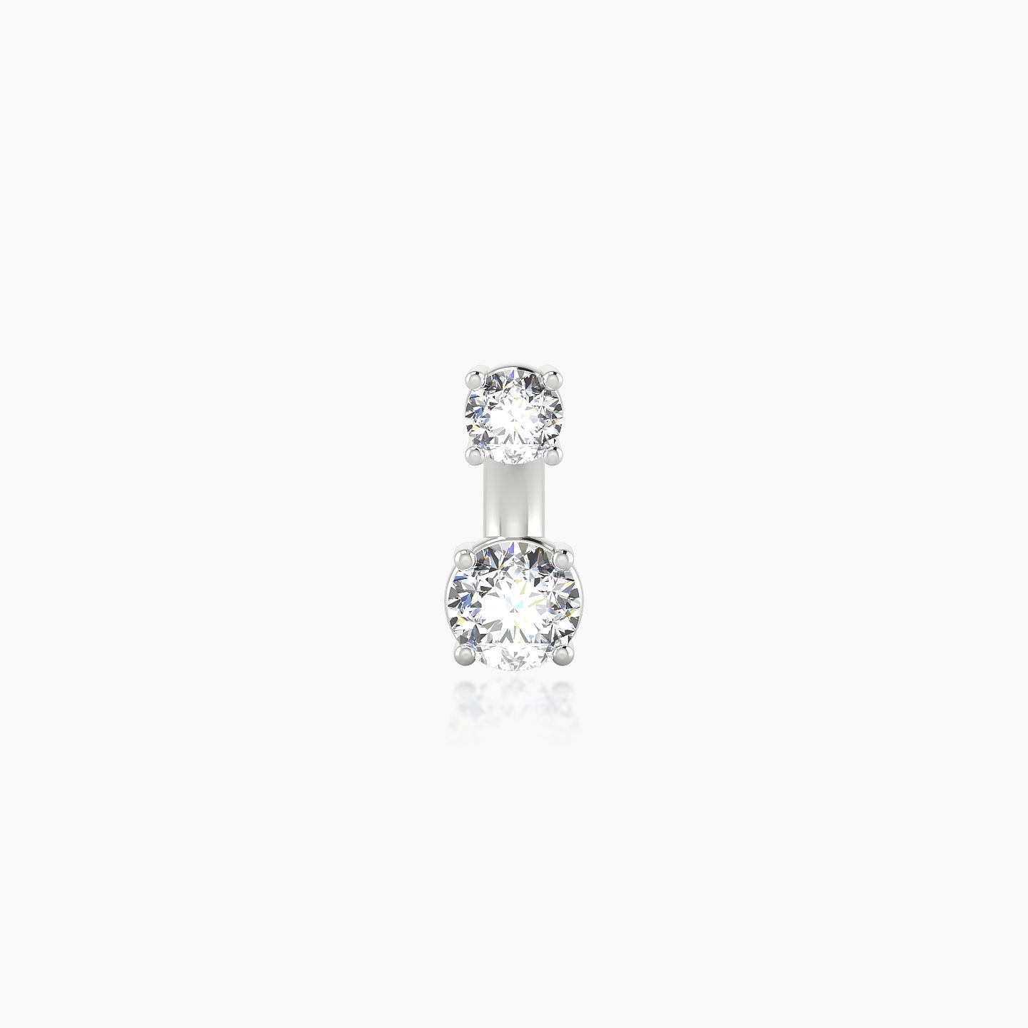 Nut | 18k White Gold 6 mm 3.5 mm Round Diamond Navel Piercing