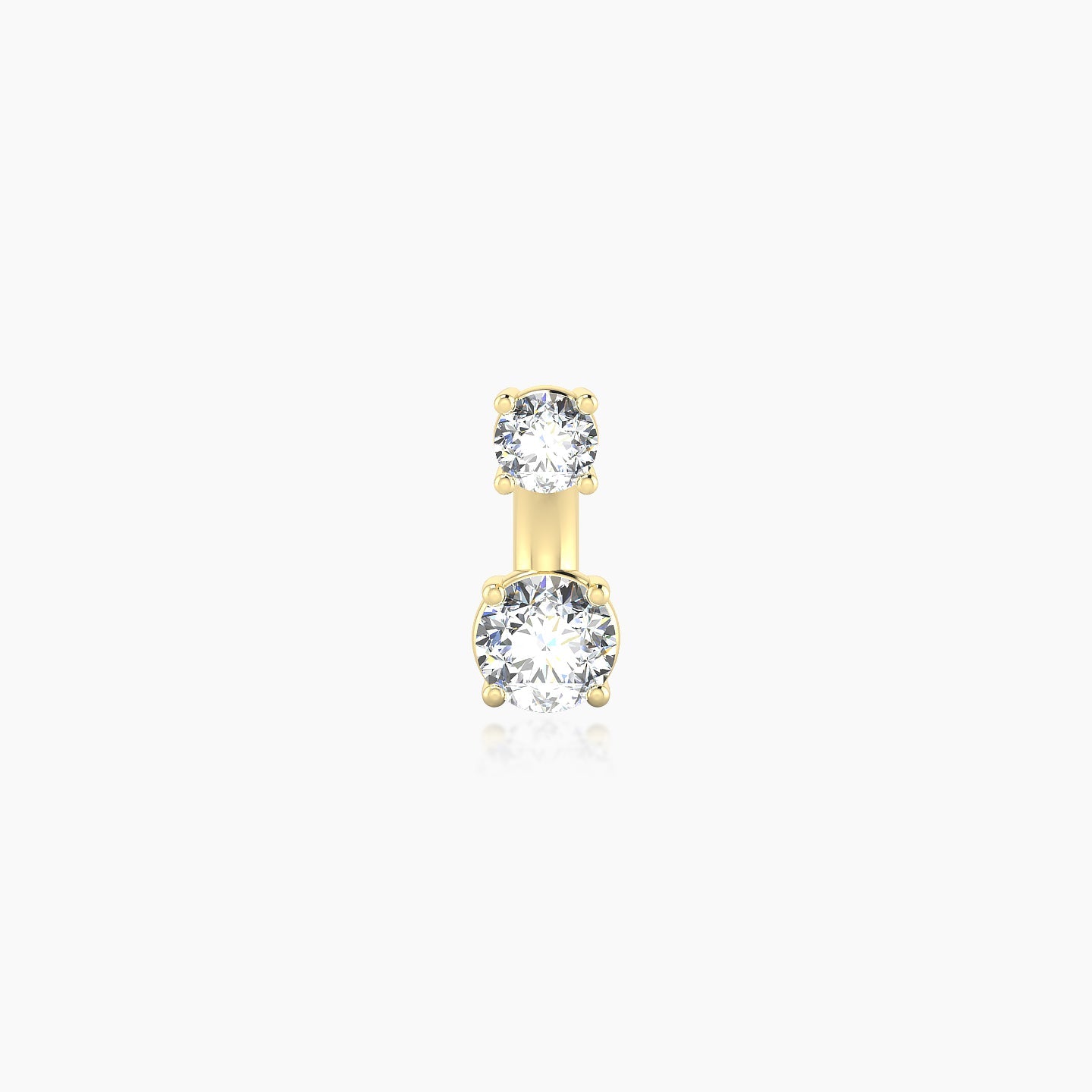 Nut | 18k Yellow Gold 6 mm 3.5 mm Round Diamond Navel Piercing