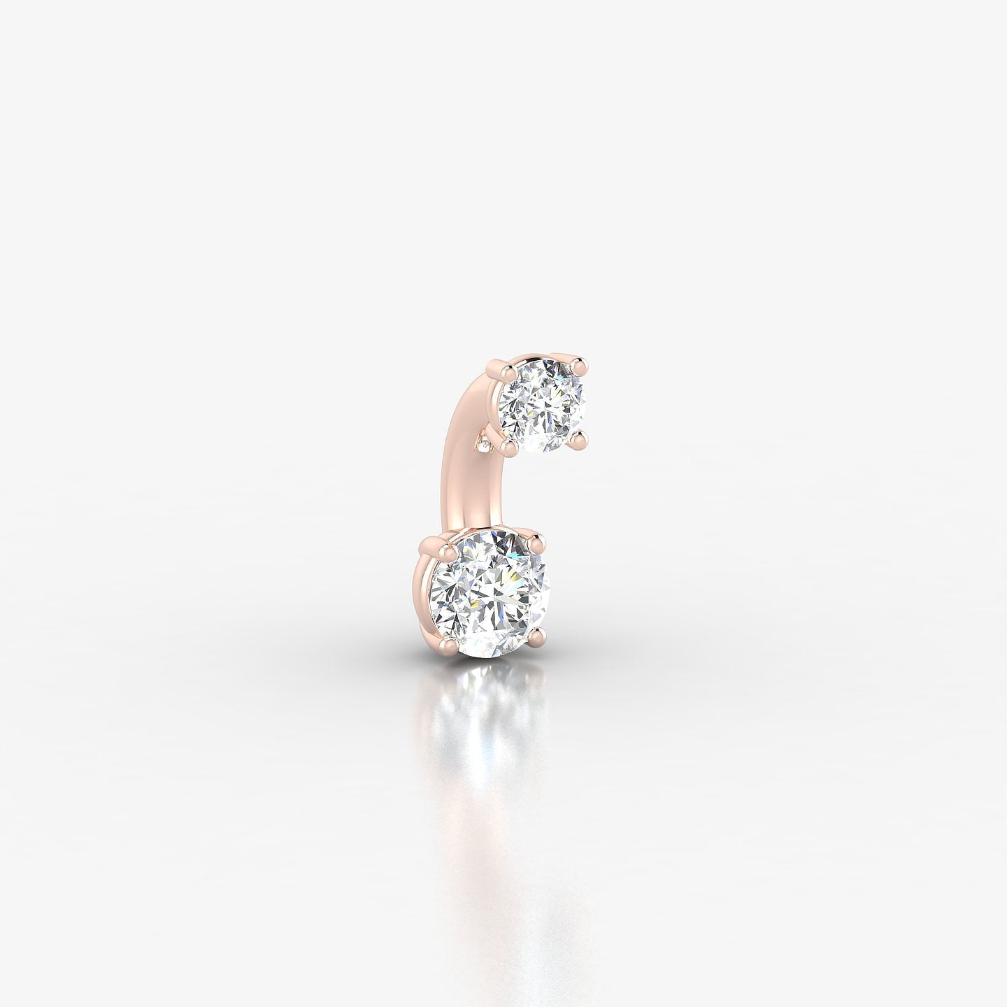 Nut | 18k Rose Gold 6 mm 3.5 mm Round Diamond Navel Piercing