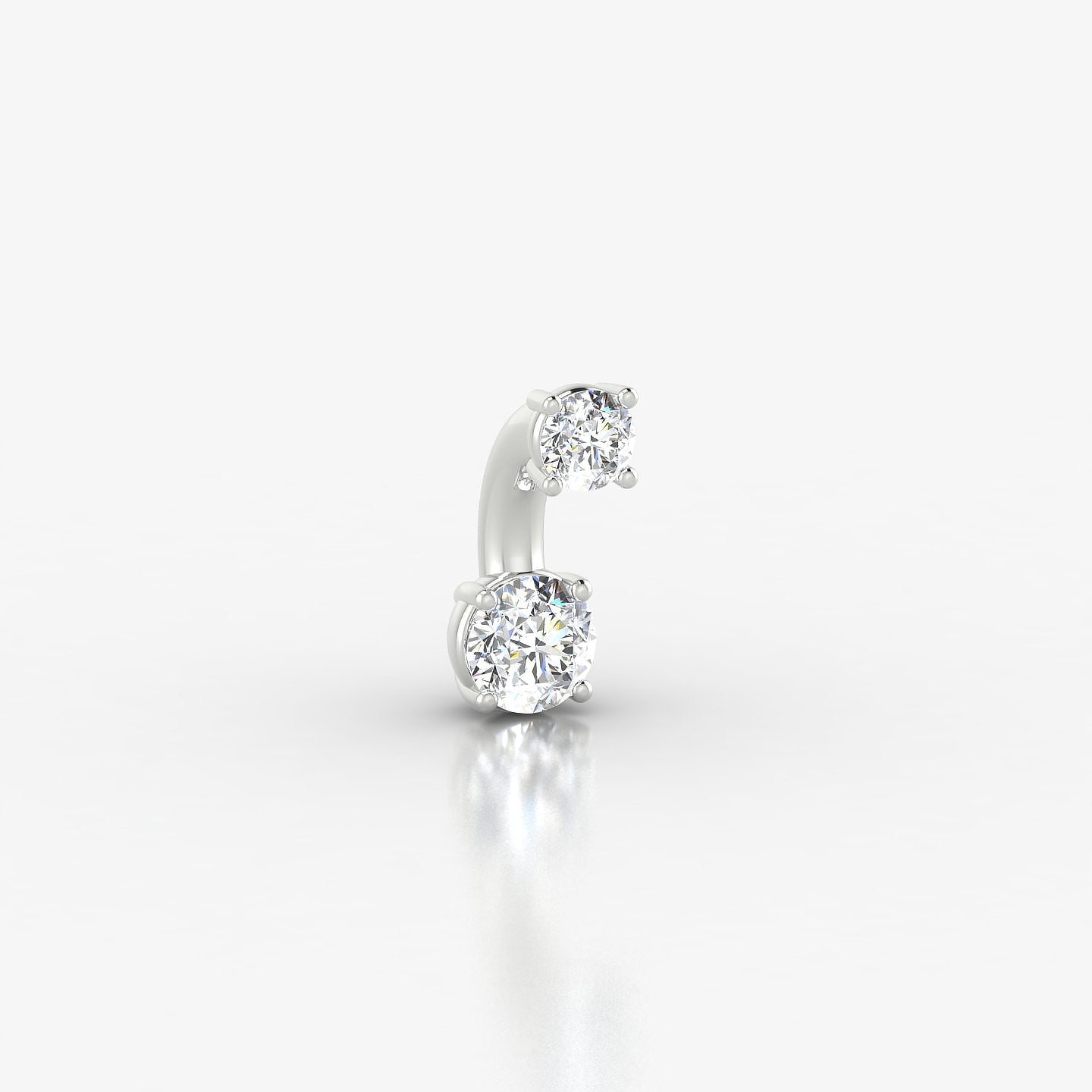 Nut | 18k White Gold 6 mm 3.5 mm Round Diamond Navel Piercing