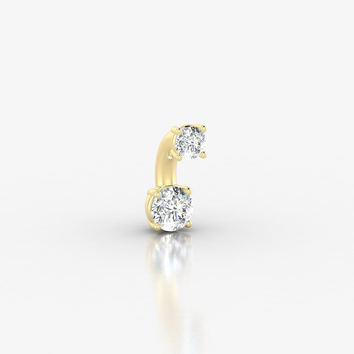 Nut | 18k Yellow Gold 6 mm 3.5 mm Round Diamond Navel Piercing