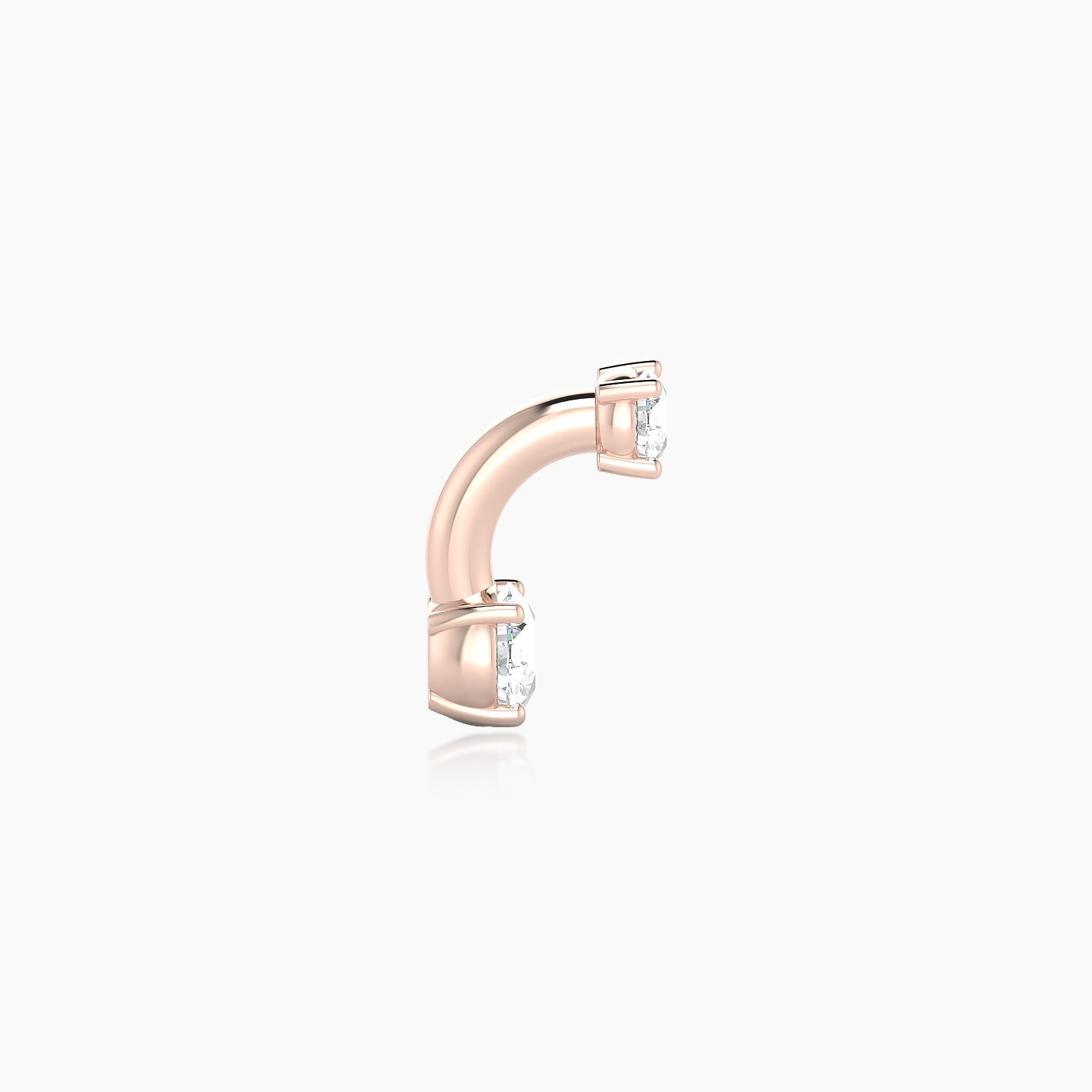 Nut | 18k Rose Gold 6 mm 3.5 mm Round Diamond Navel Piercing