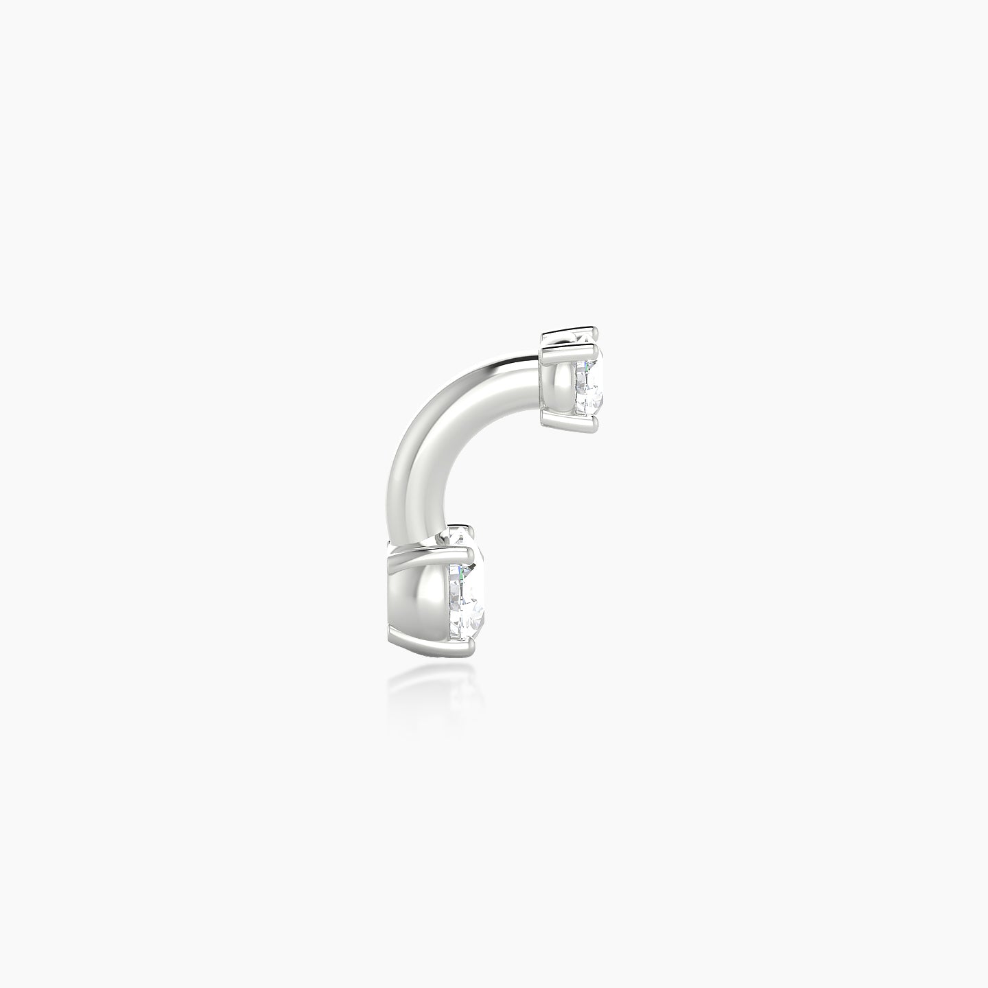 Nut | 18k White Gold 6 mm 3.5 mm Round Diamond Navel Piercing