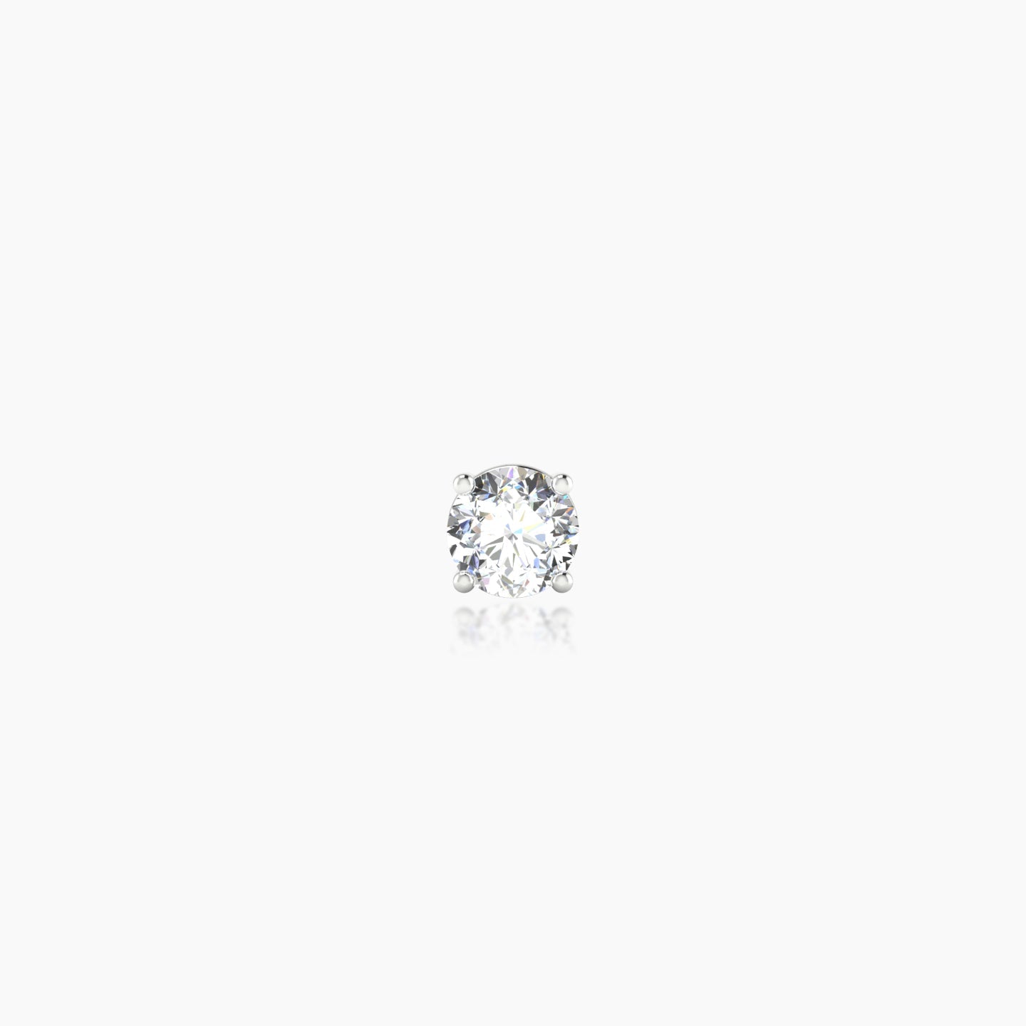 Nut | 18k White Gold 3.4 mm 6.5 mm Round Diamond Piercing