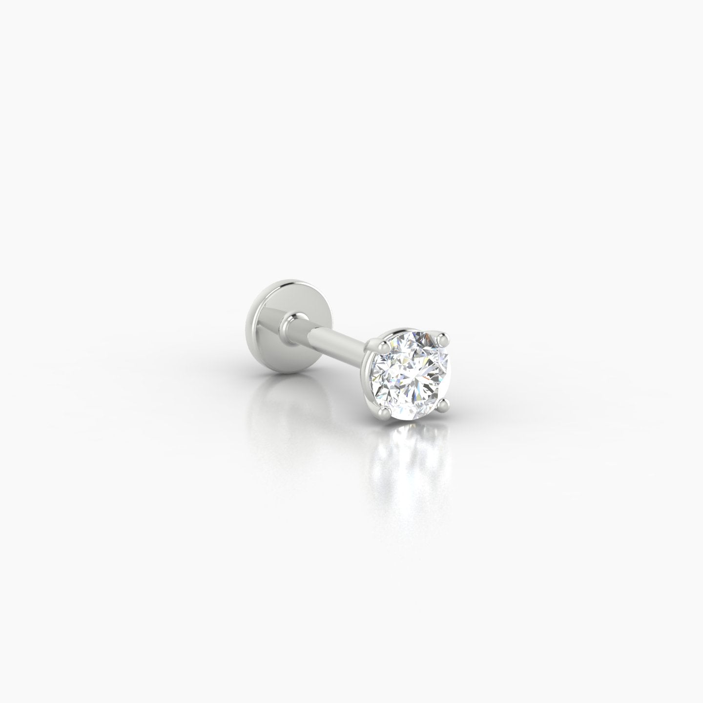 Nut | 18k White Gold 3.4 mm 6.5 mm Round Diamond Piercing