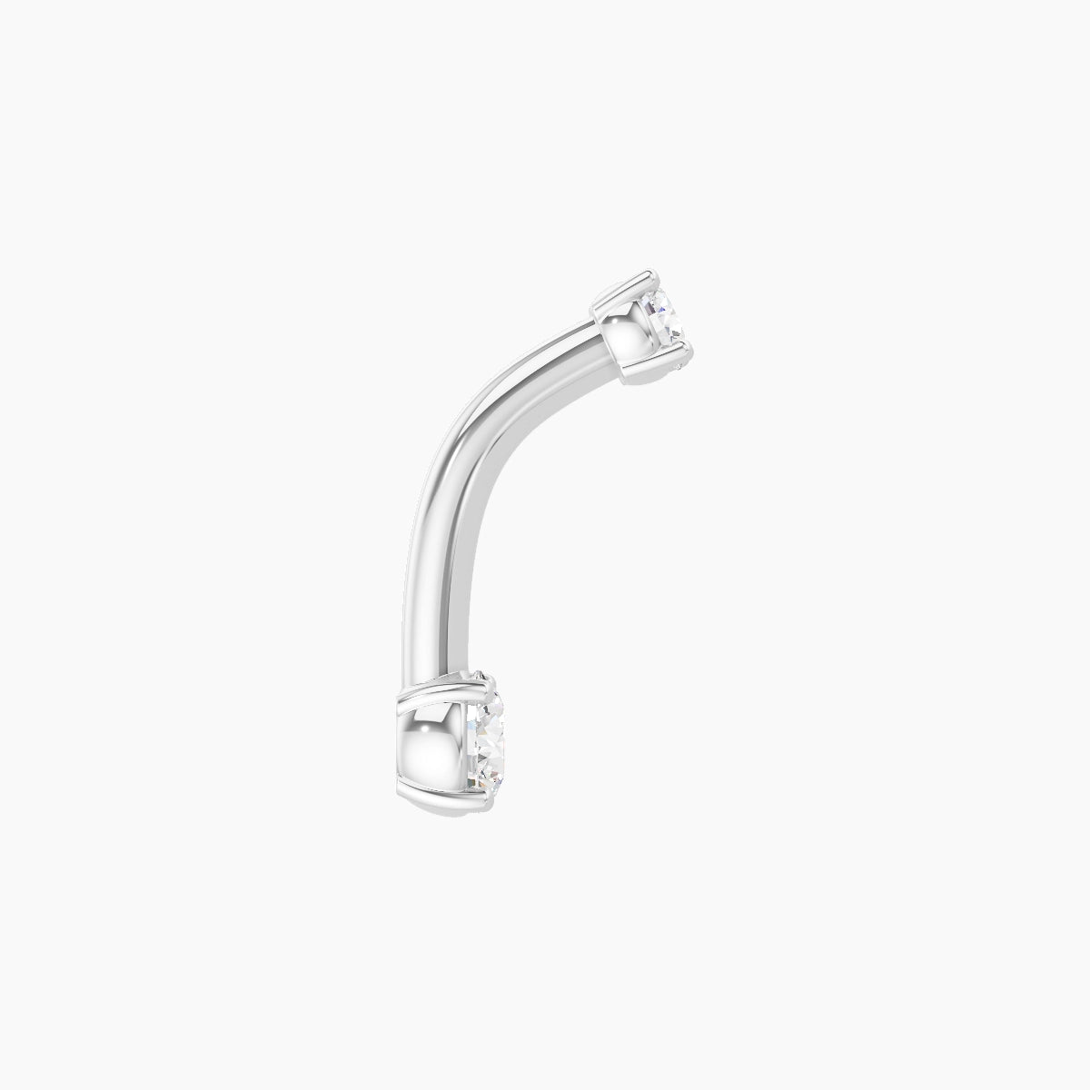 Nut | 18k White Gold 3.5 mm 8 mm Round Diamond Belly Piercing