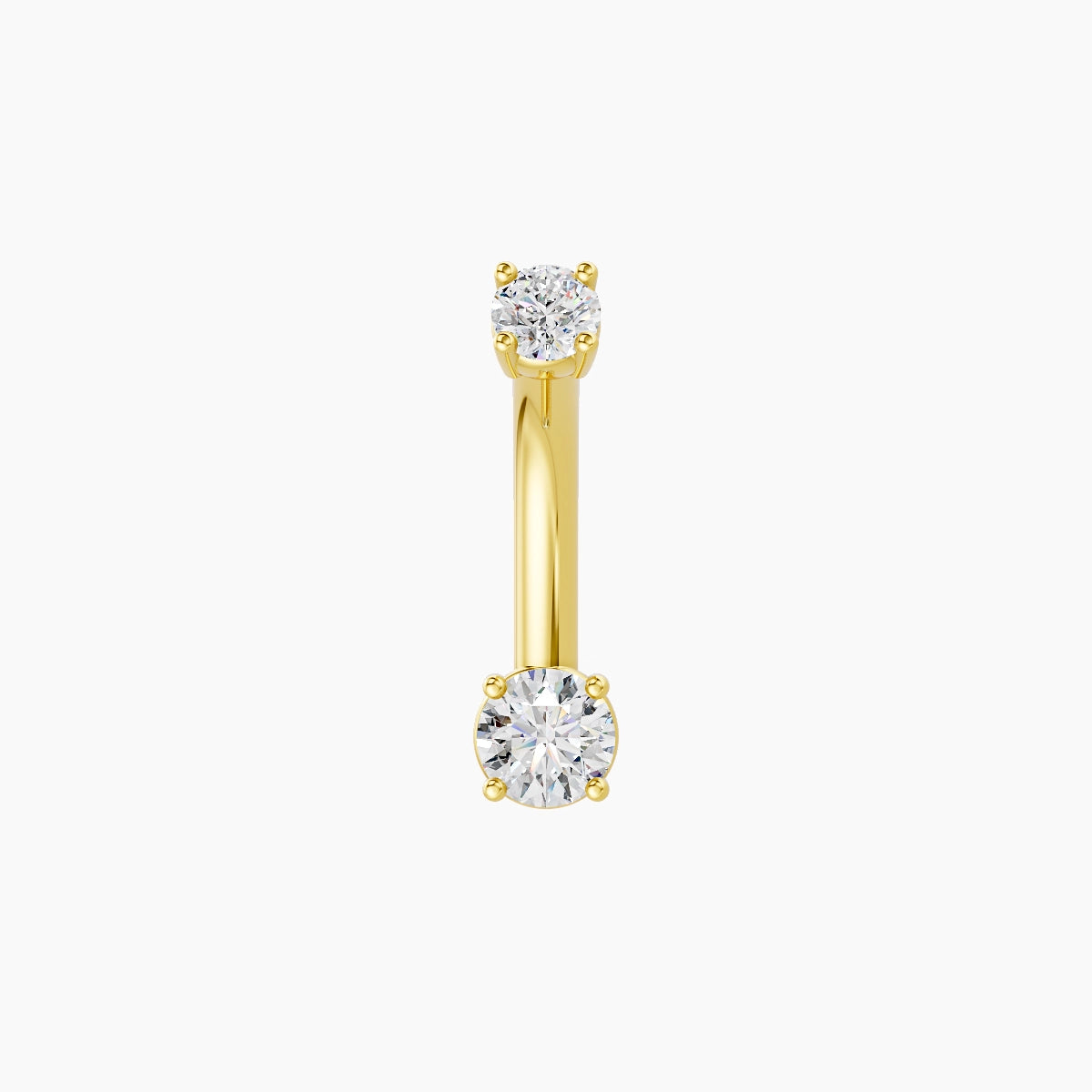 Nut | 18k Yellow Gold 3.5 mm 8 mm Round Diamond Belly Piercing