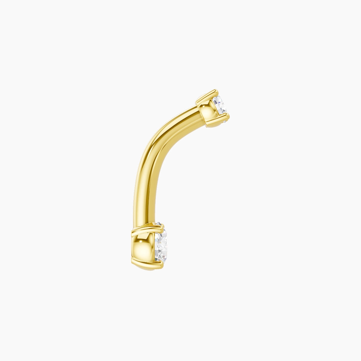 Nut | 18k Yellow Gold 3.5 mm 8 mm Round Diamond Belly Piercing