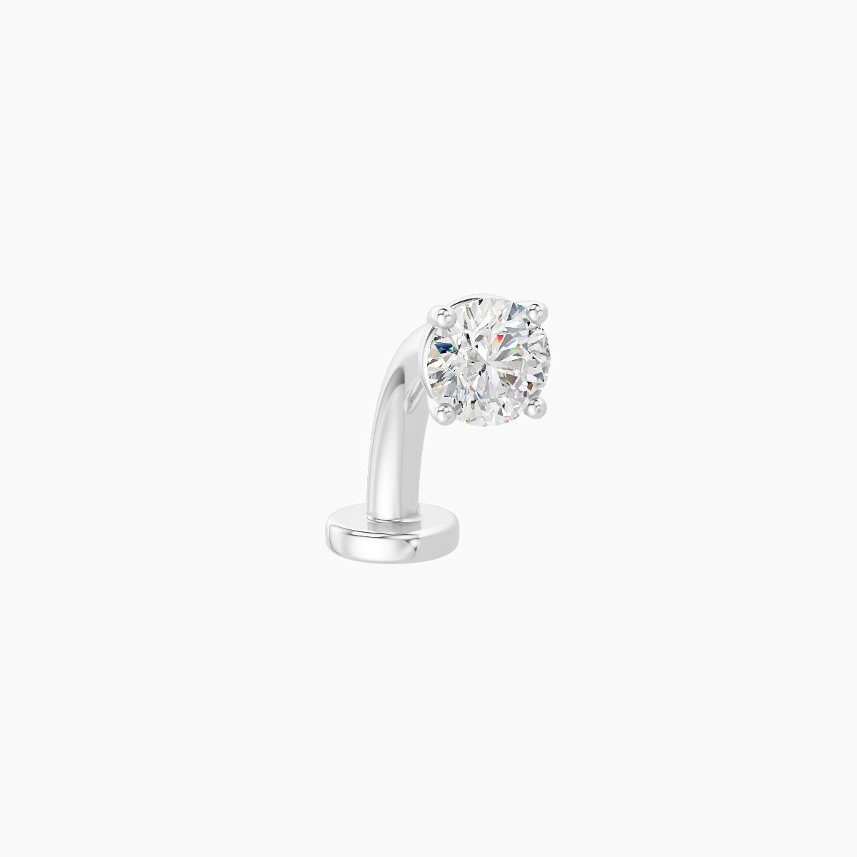 Nut | 18k White Gold 3.4 mm 8 mm Round Diamond Floating Navel Piercing