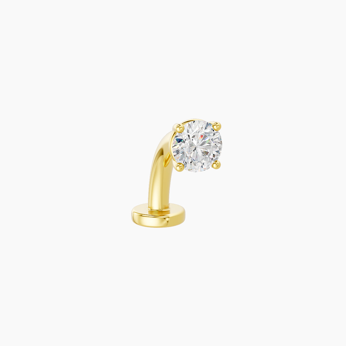 Nut | 18k Yellow Gold 3.4 mm 8 mm Round Diamond Floating Navel Piercing