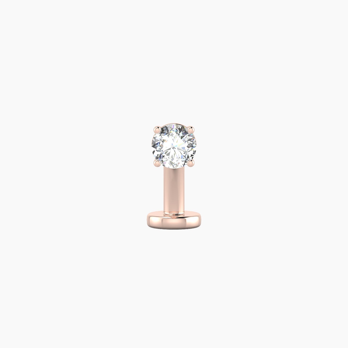 Nut | 18k Rose Gold 3.4 mm 8 mm Round Diamond Floating Navel Piercing