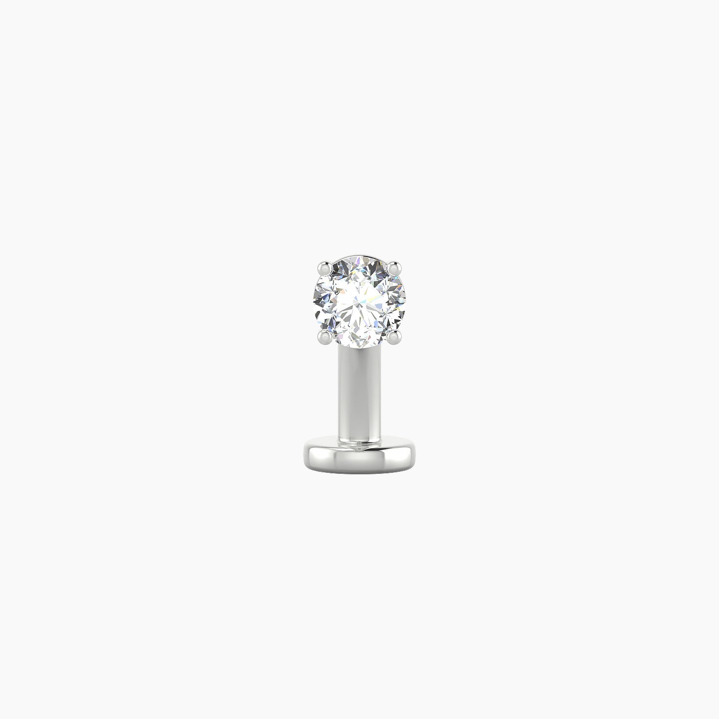 Nut | 18k White Gold 3.4 mm 8 mm Round Diamond Floating Navel Piercing