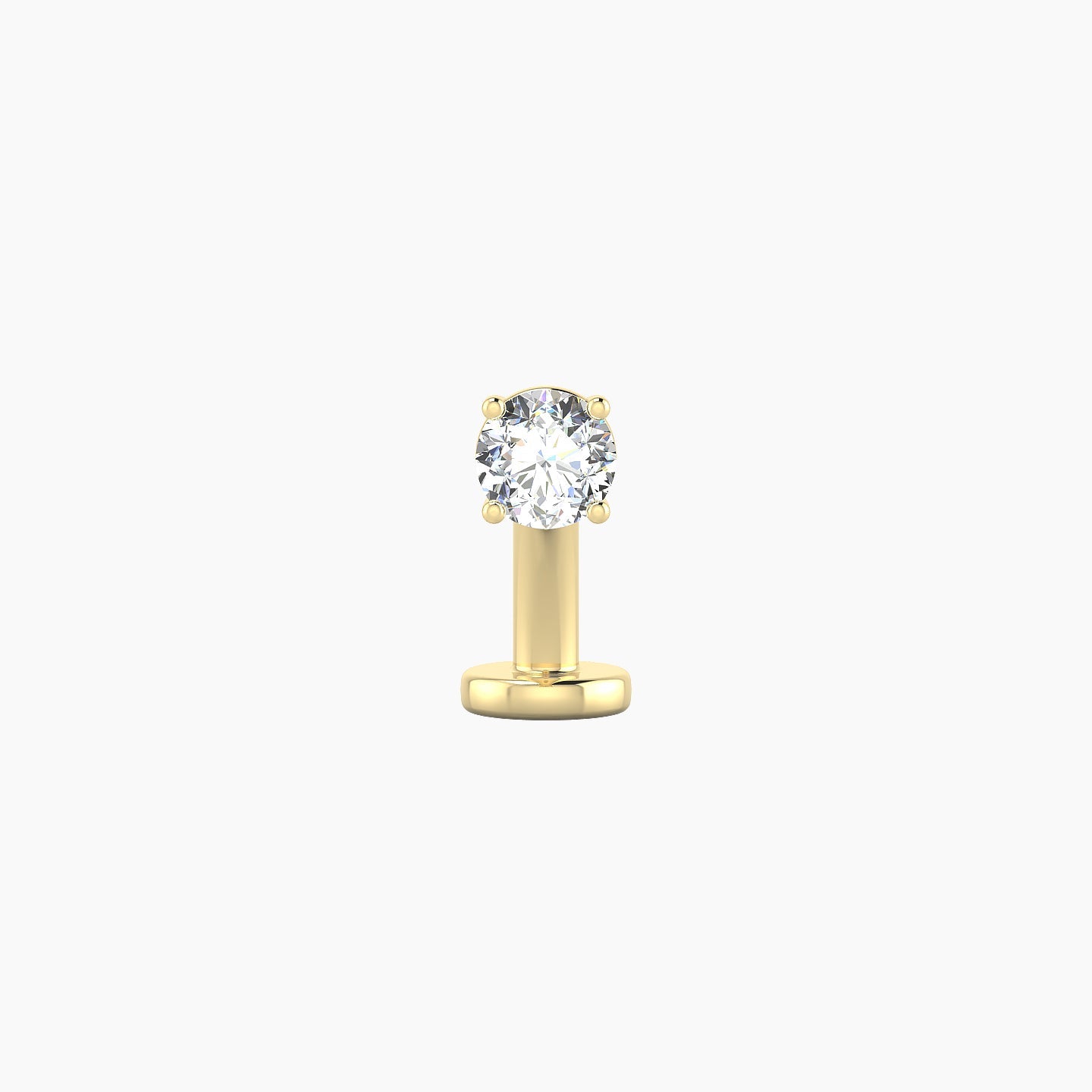 Nut | 18k Yellow Gold 3.4 mm 8 mm Round Diamond Floating Navel Piercing