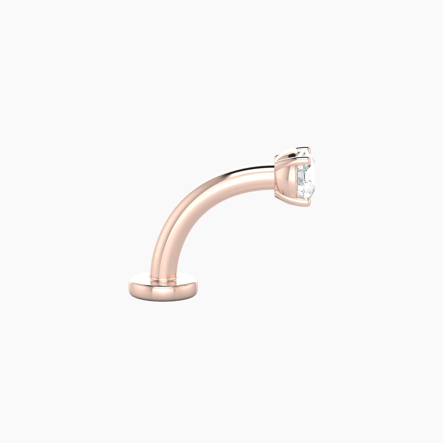 Nut | 18k Rose Gold 3.4 mm 8 mm Round Diamond Floating Navel Piercing