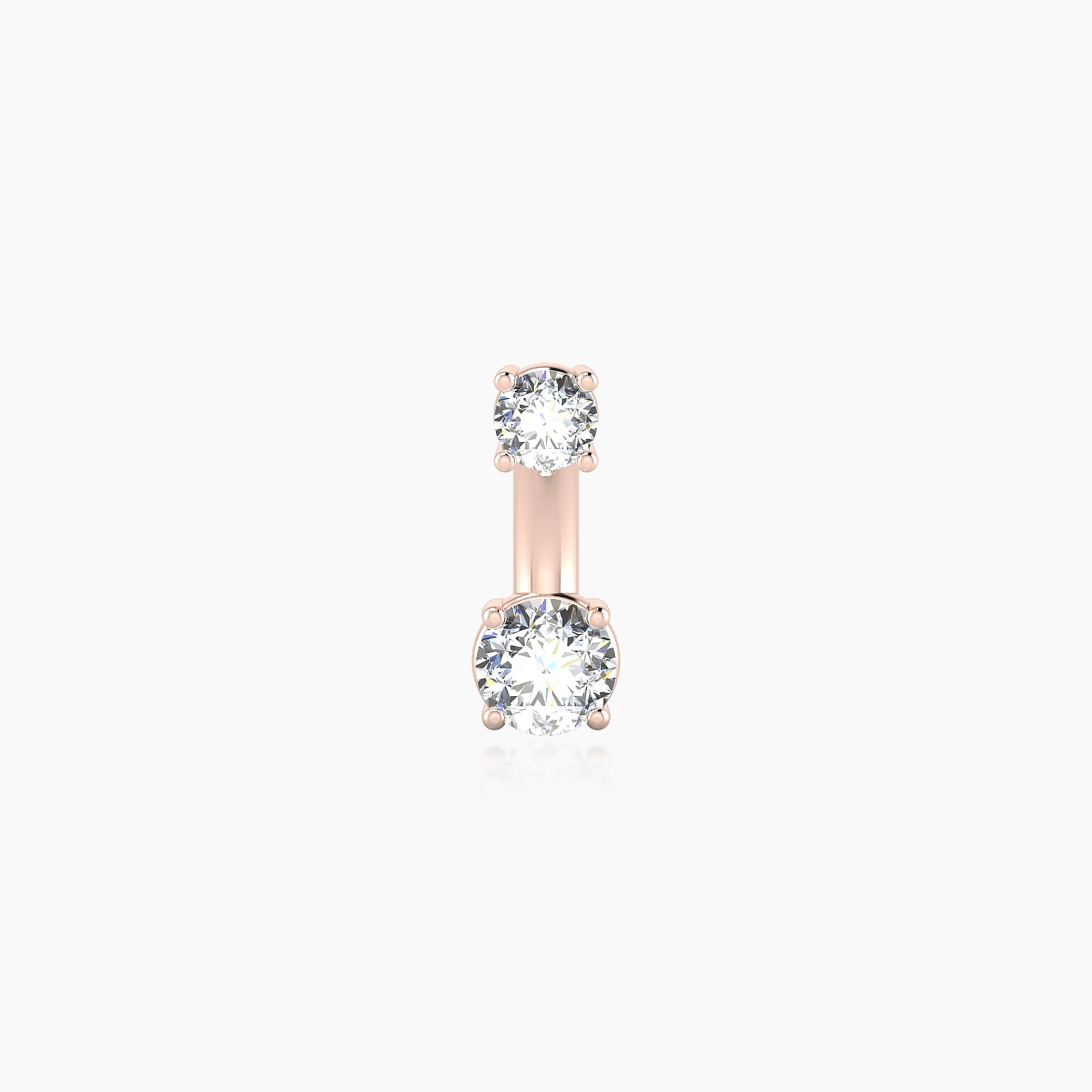 Nut | 18k Rose Gold 8 mm 3.5 mm Round Diamond Navel Piercing