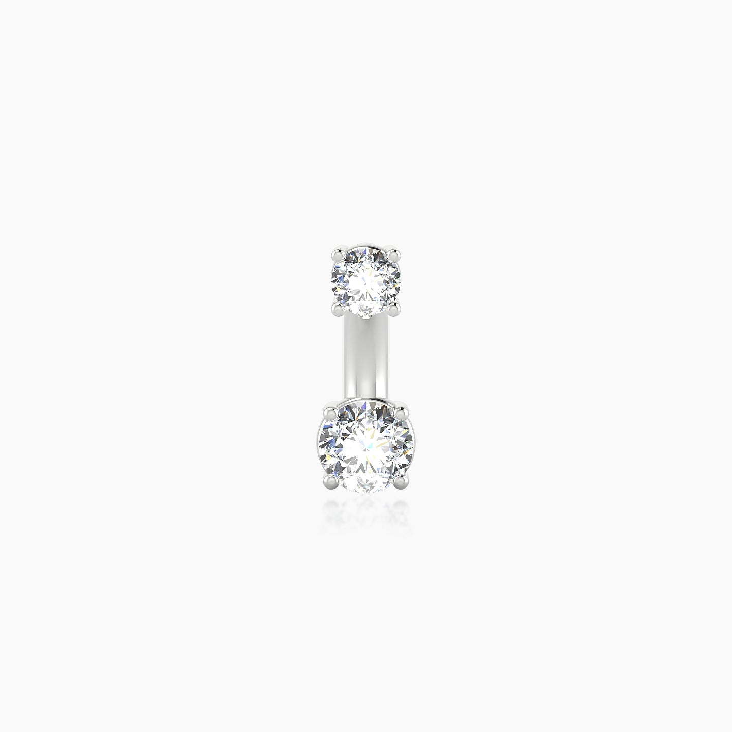 Nut | 18k White Gold 8 mm 3.5 mm Round Diamond Navel Piercing