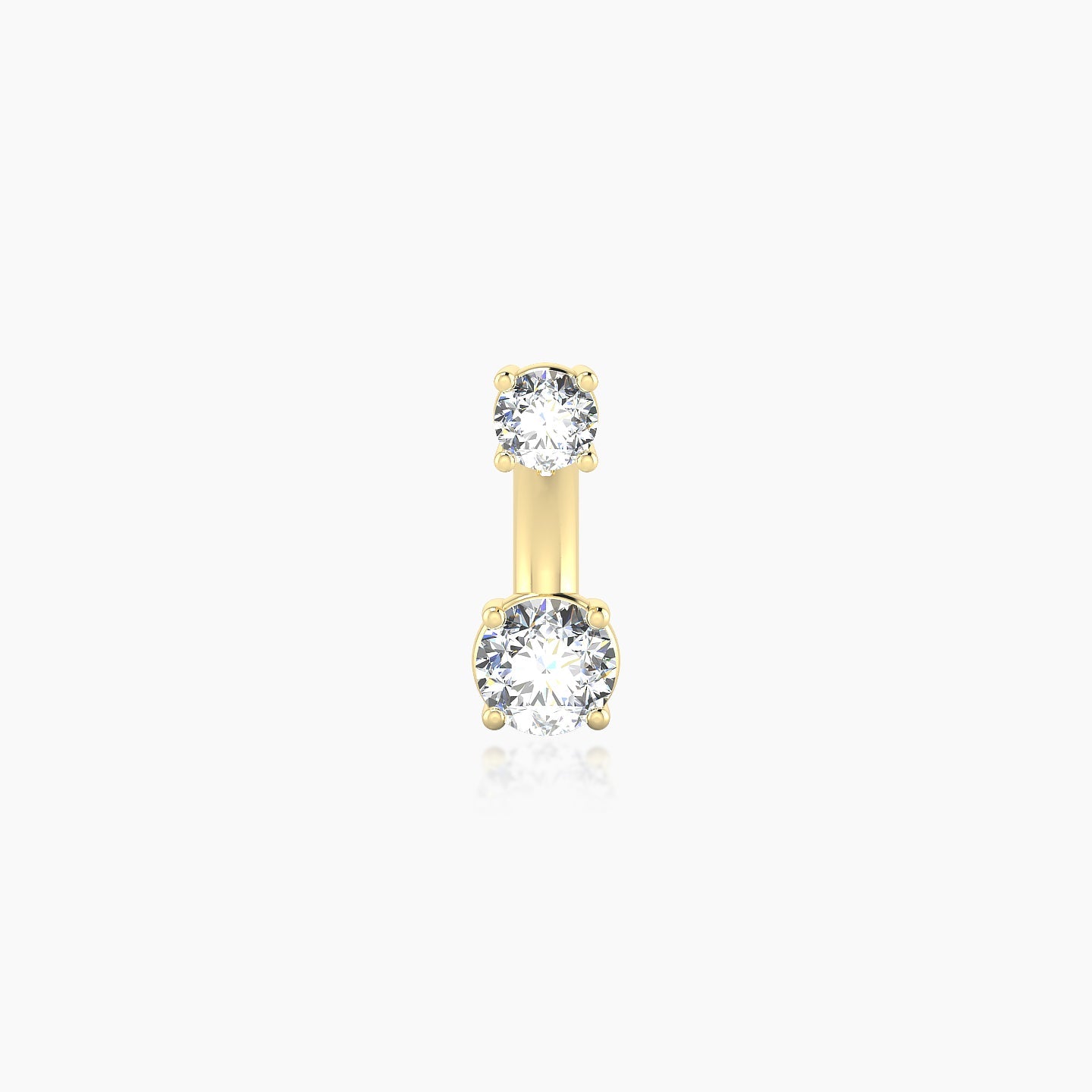 Nut | 18k Yellow Gold 8 mm 3.5 mm Round Diamond Navel Piercing