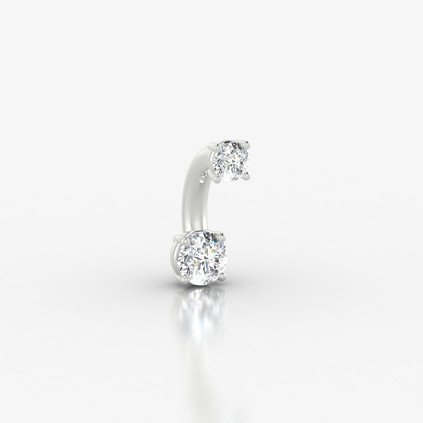 Nut | 18k White Gold 8 mm 3.5 mm Round Diamond Navel Piercing