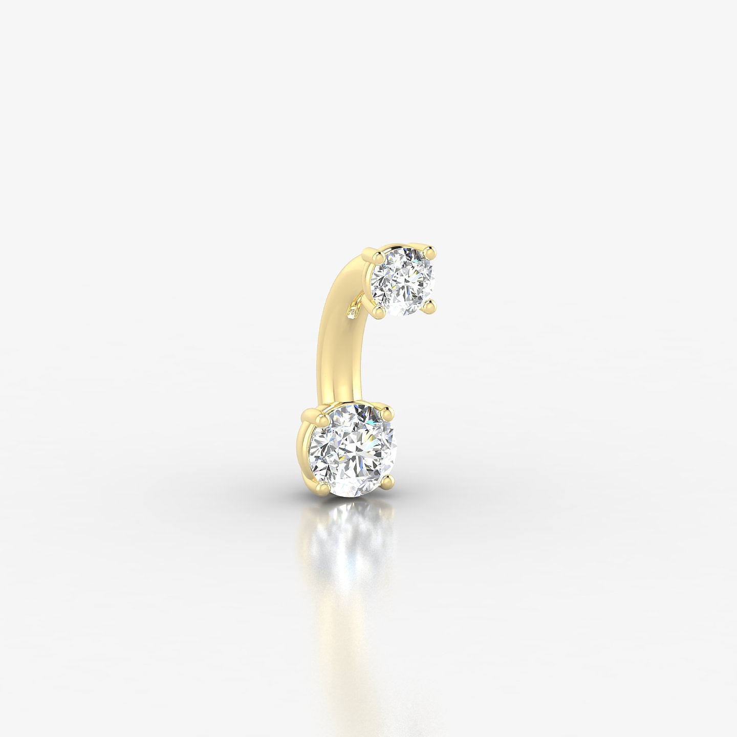 Nut | 18k Yellow Gold 8 mm 3.5 mm Round Diamond Navel Piercing