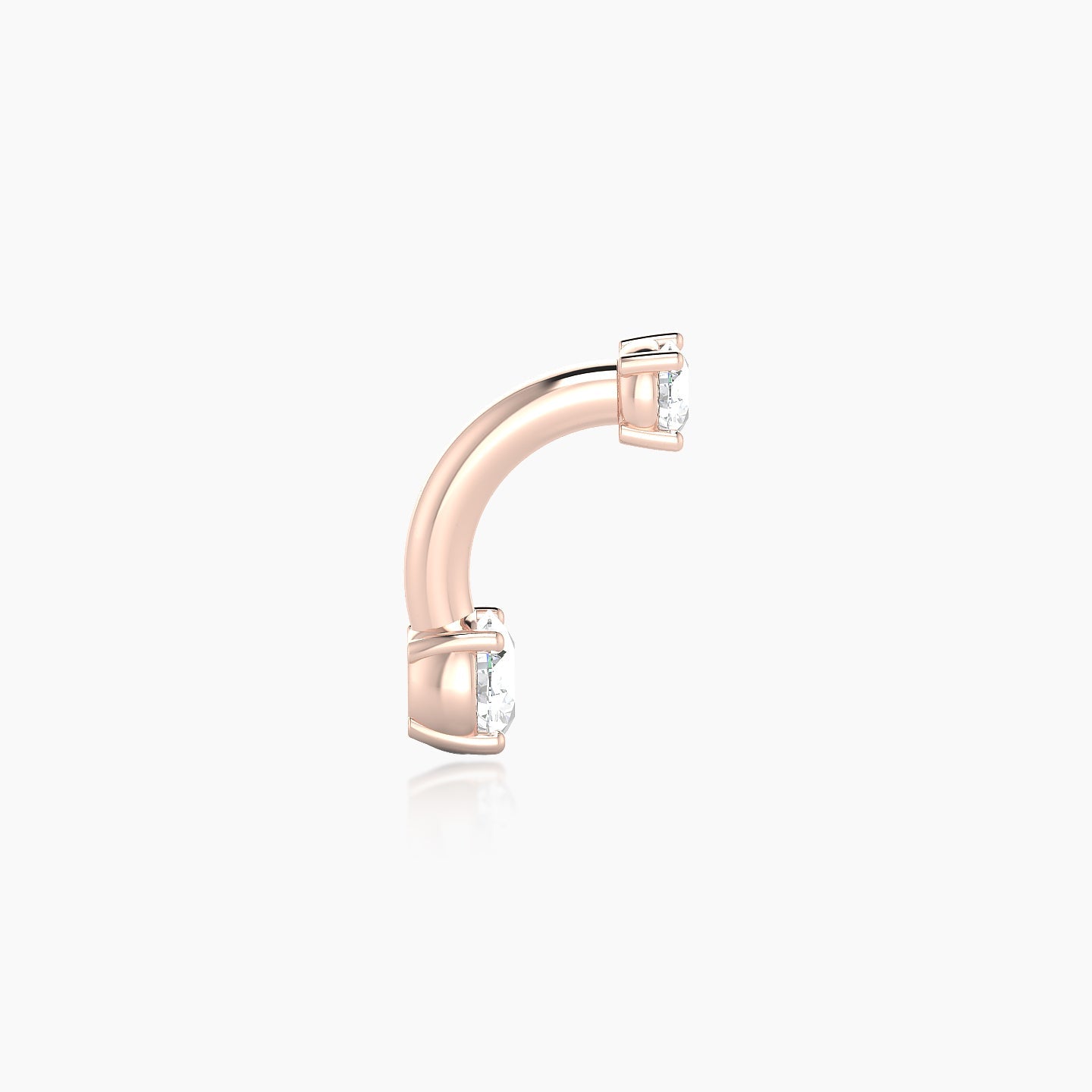 Nut | 18k Rose Gold 8 mm 3.5 mm Round Diamond Navel Piercing