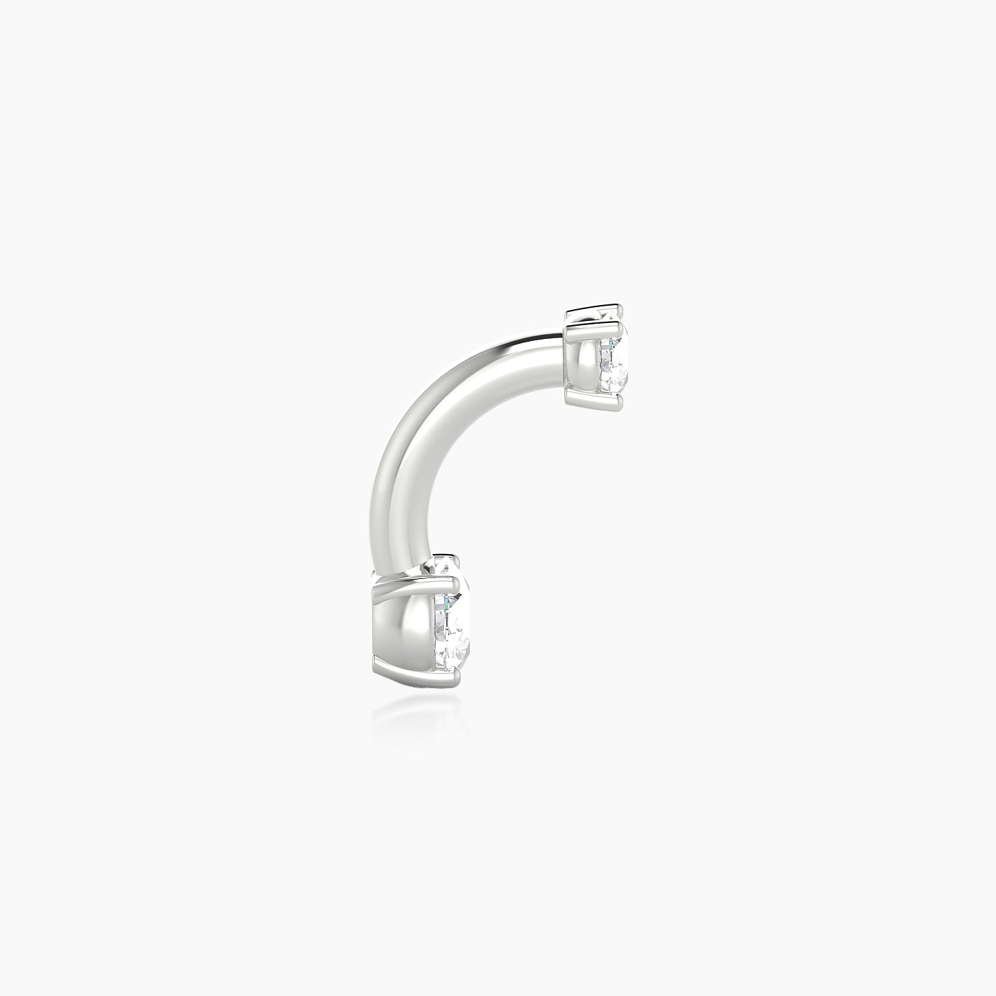 Nut | 18k White Gold 8 mm 3.5 mm Round Diamond Navel Piercing