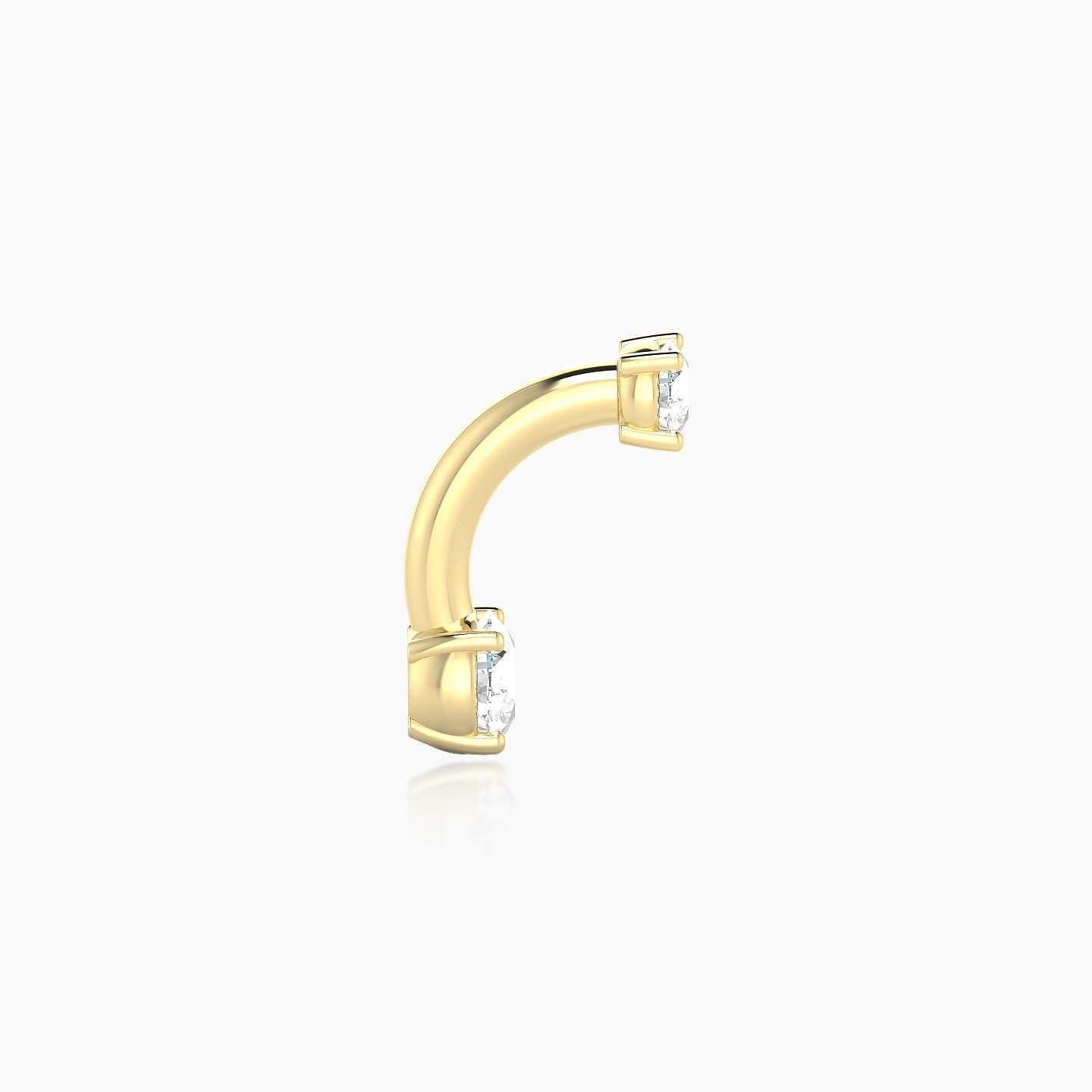 Nut | 18k Yellow Gold 8 mm 3.5 mm Round Diamond Navel Piercing