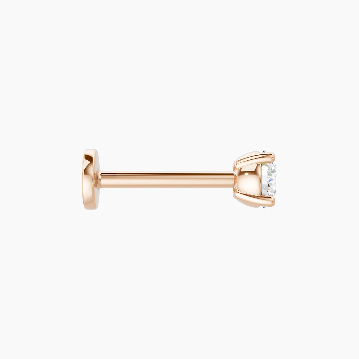 Nut | 18k Rose Gold 3.4 mm 8 mm Round Diamond Piercing