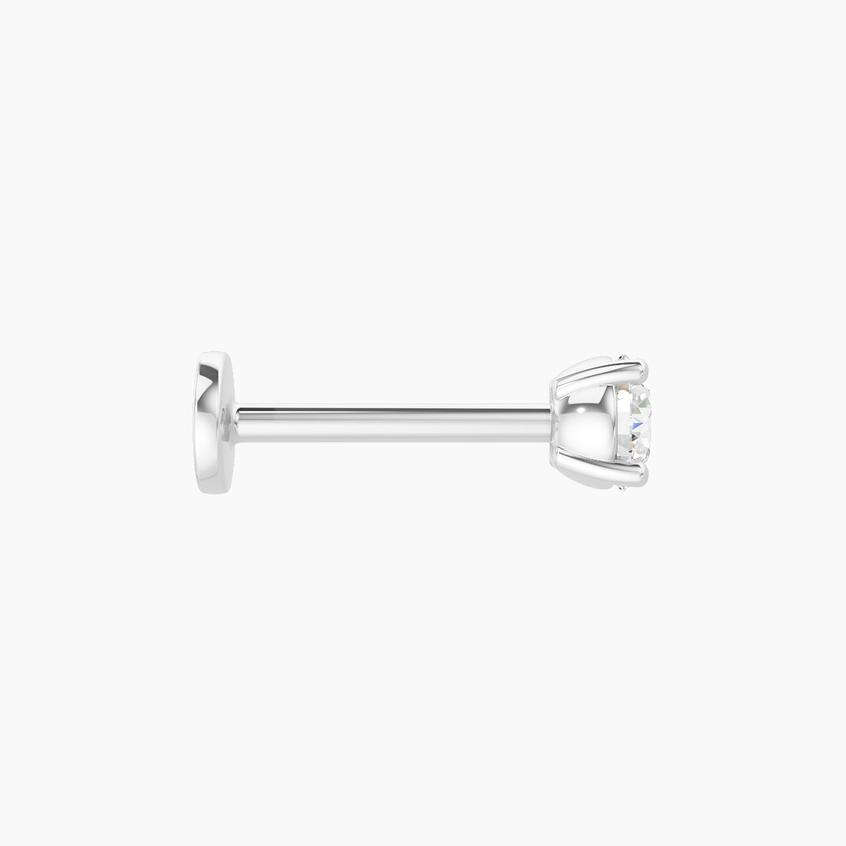Nut | 18k White Gold 3.4 mm 8 mm Round Diamond Piercing