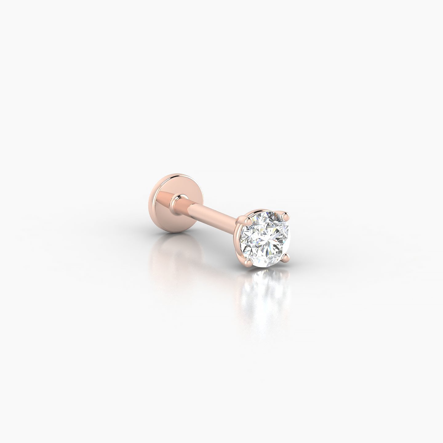 Nut | 18k Rose Gold 3.4 mm 8 mm Round Diamond Piercing