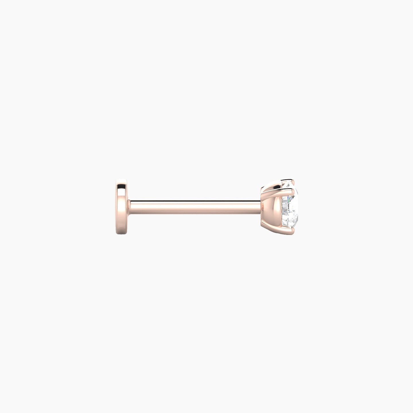 Nut | 18k Rose Gold 3.4 mm 8 mm Round Diamond Piercing