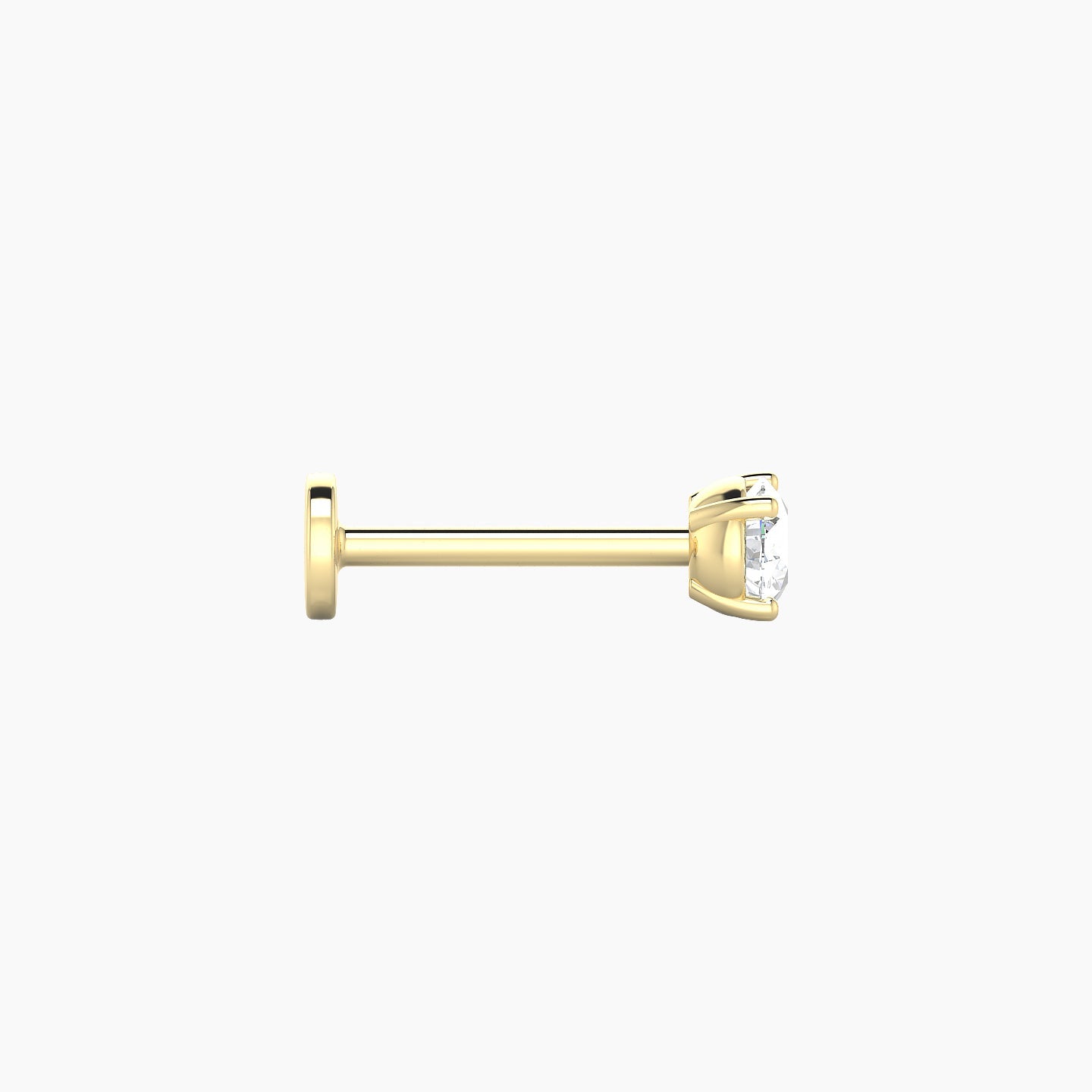 Nut | 18k Yellow Gold 3.4 mm 8 mm Round Diamond Piercing