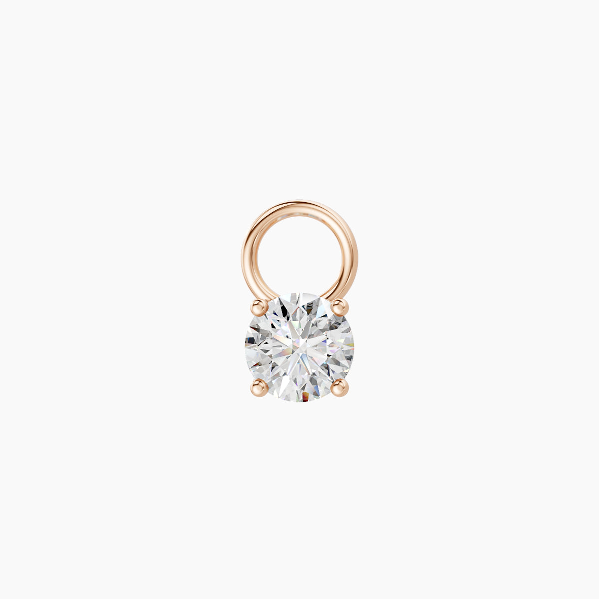 Nut | 18k Rose Gold 3.4 mm Round Diamond Charm