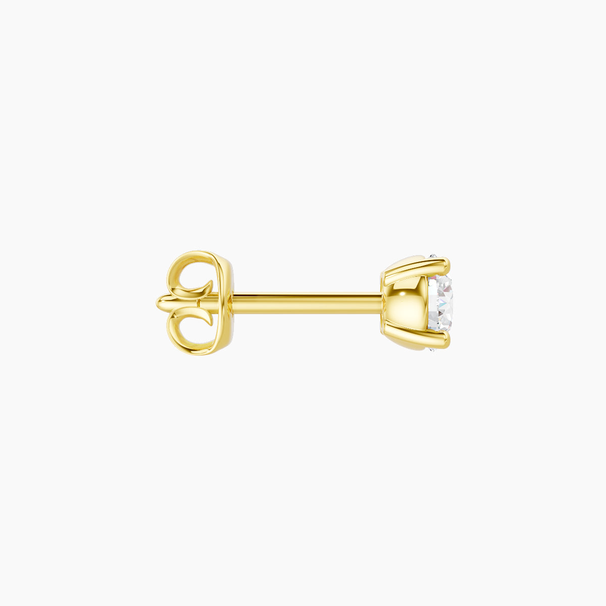 Nut | 18k Yellow Gold 3.4 mm Round Diamond Earring