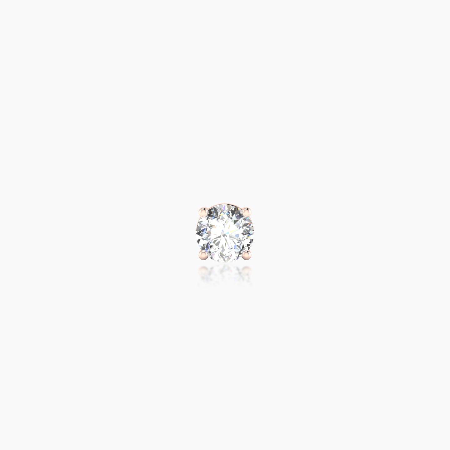 Nut | 18k Rose Gold 3.4 mm Round Diamond Earring