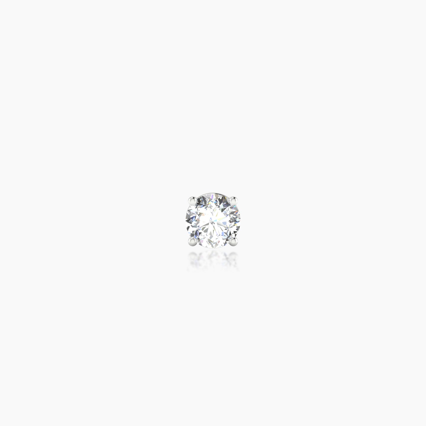 Nut | 18k White Gold 3.4 mm Round Diamond Earring