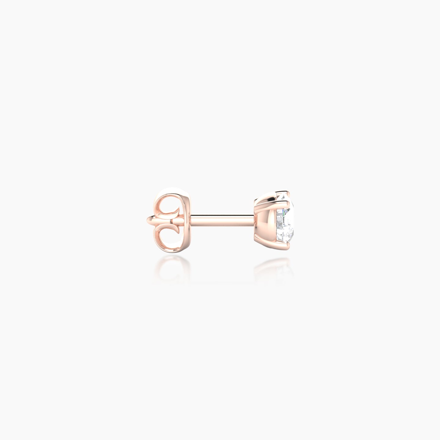 Nut | 18k Rose Gold 3.4 mm Round Diamond Earring
