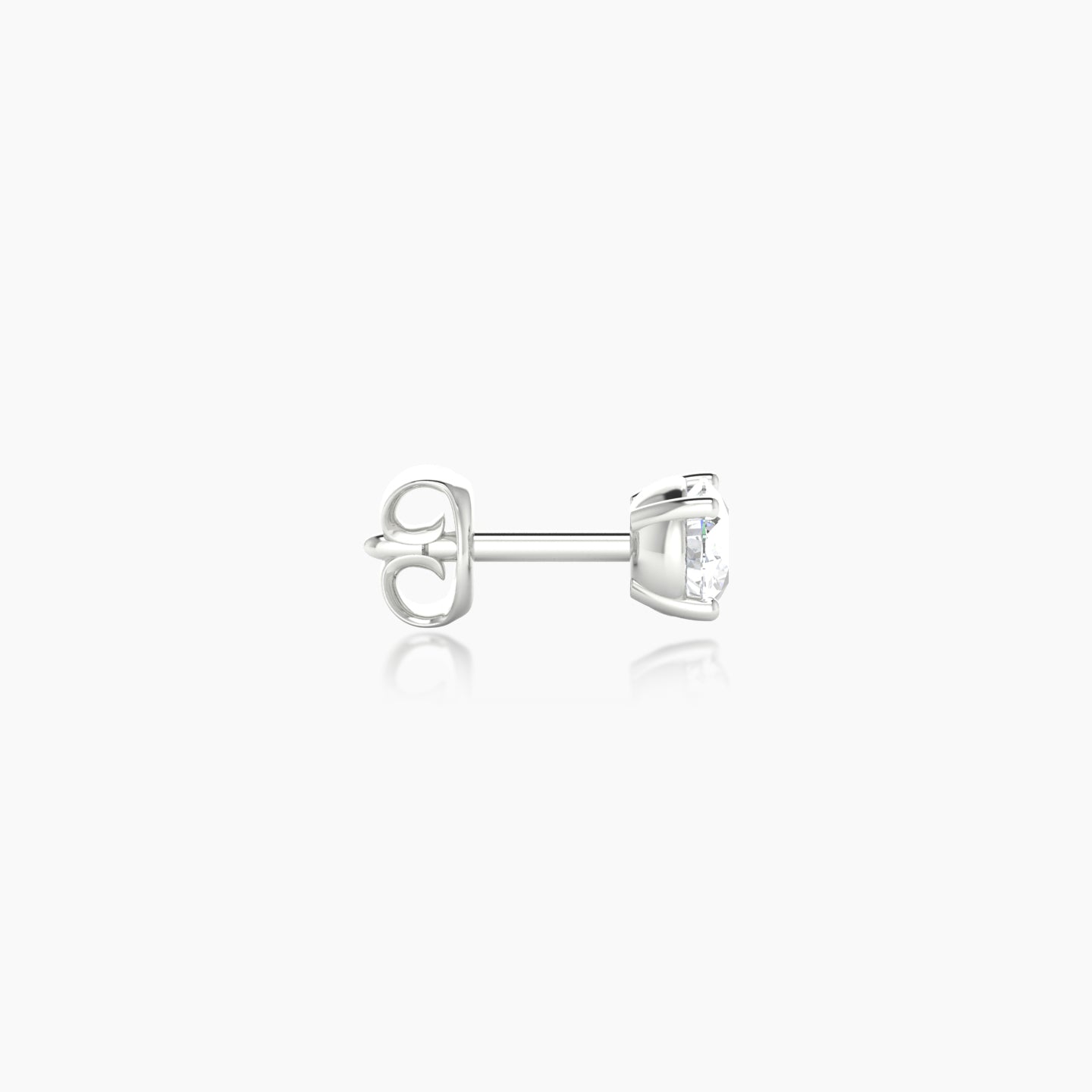 Nut | 18k White Gold 3.4 mm Round Diamond Earring