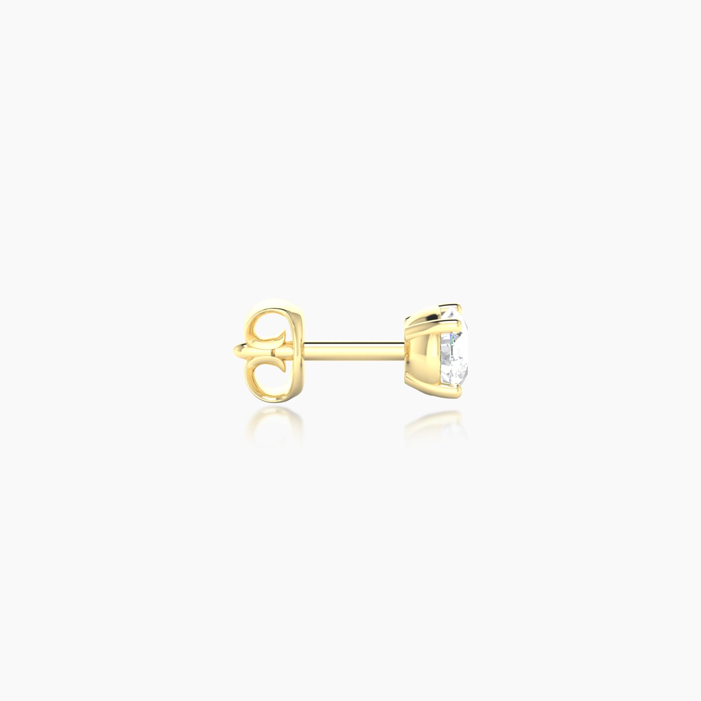 Nut | 18k Yellow Gold 3.4 mm Round Diamond Earring