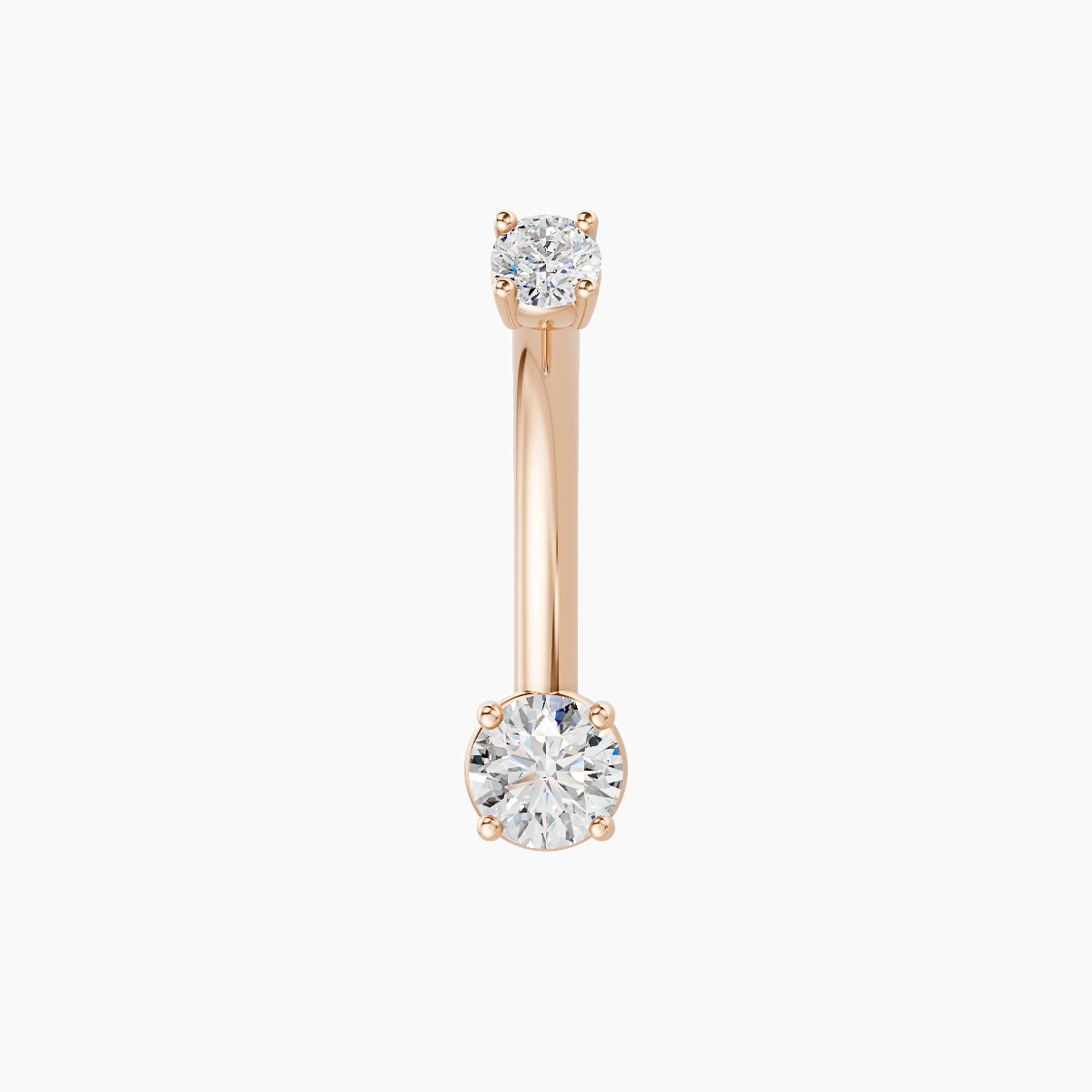 Nut | 18k Rose Gold 4 mm 10 mm Round Diamond Belly Piercing
