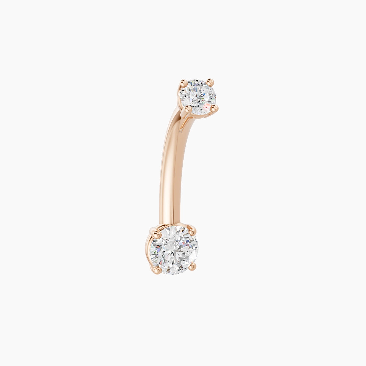 Nut | 18k Rose Gold 4 mm 10 mm Round Diamond Belly Piercing