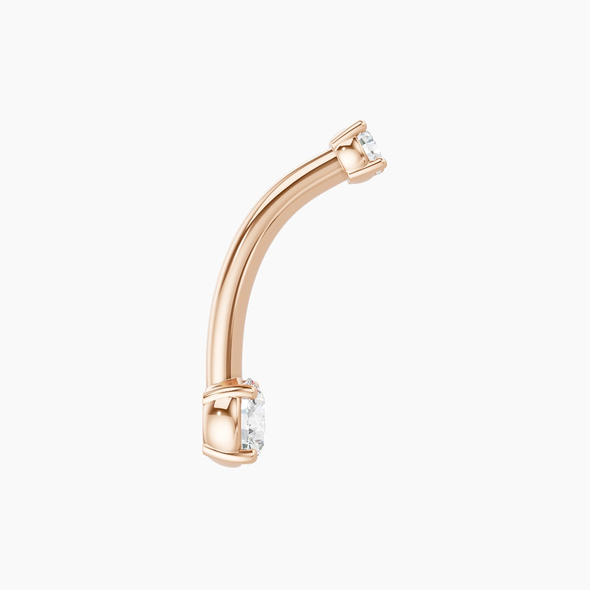 Nut | 18k Rose Gold 4 mm 10 mm Round Diamond Belly Piercing