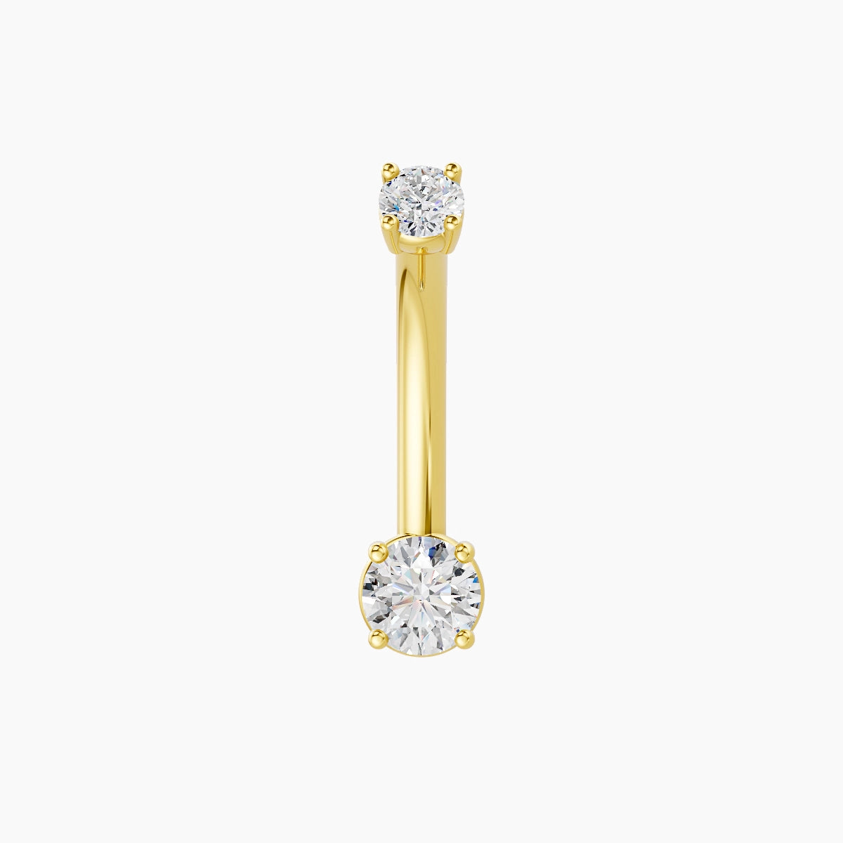 Nut | 18k Yellow Gold 4 mm 10 mm Round Diamond Belly Piercing